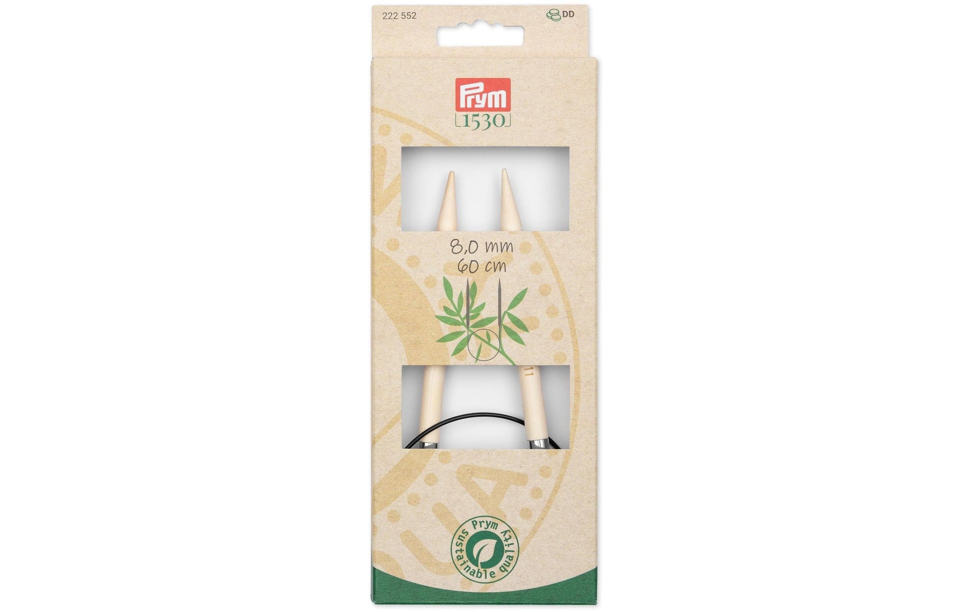 Prym 1530 Rundstricknadel 8 mm – 60 cm, Bambus