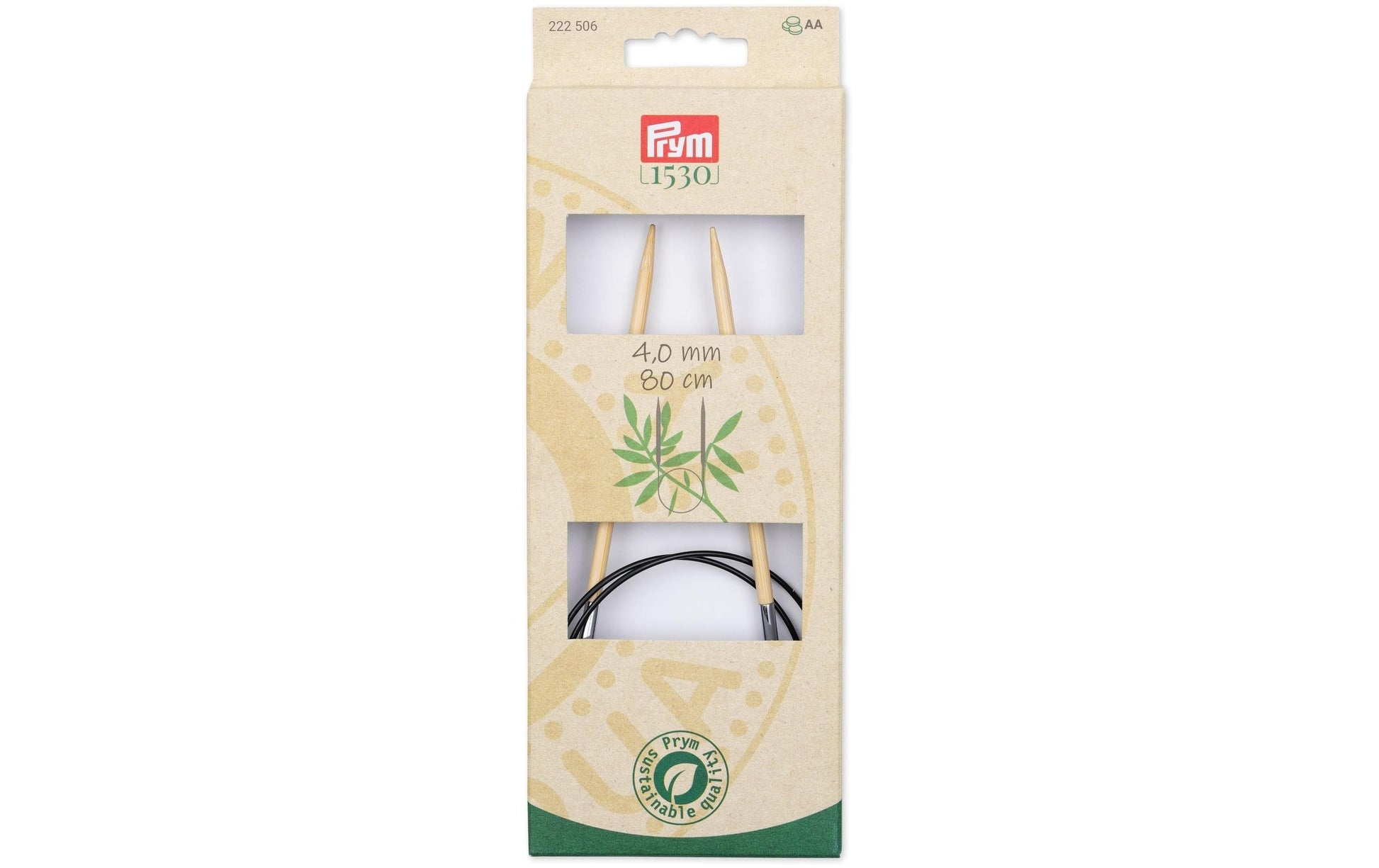 Prym 1530 Rundstricknadel – 4,0 mm, 80 cm, Bambus