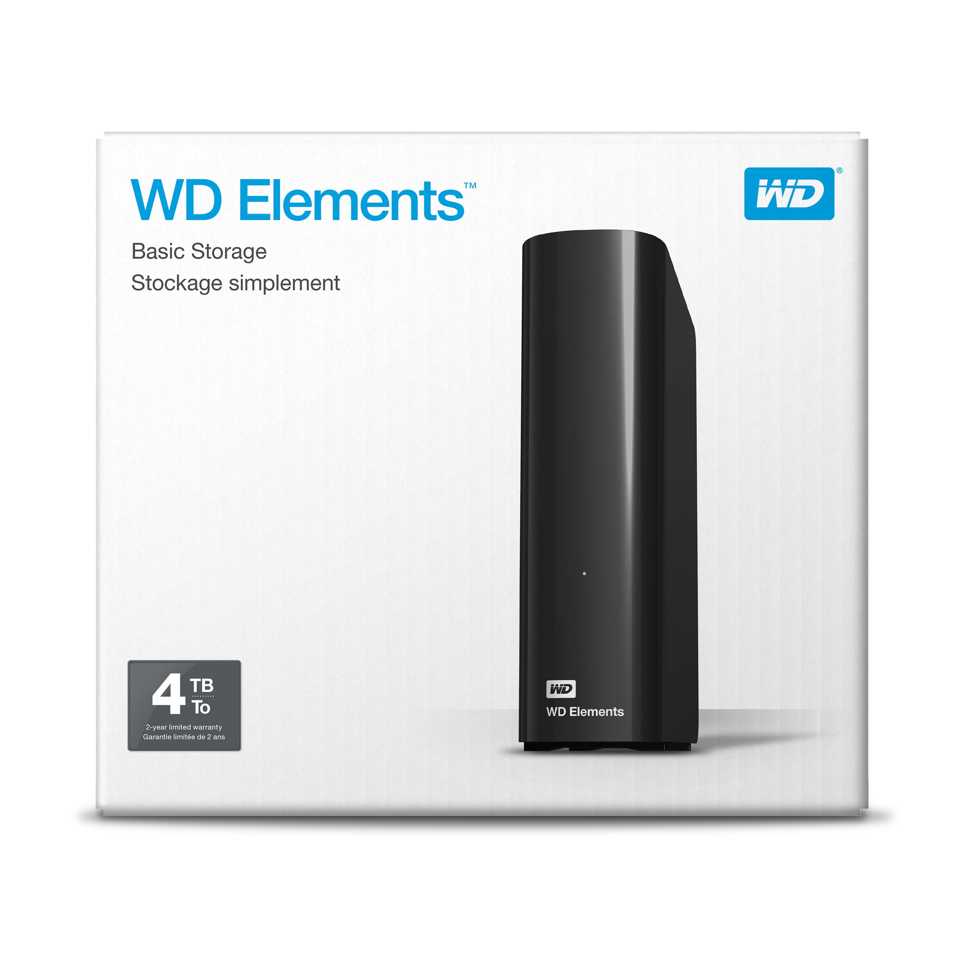Western Digital Elements Schwarzes Speichergerät – 4 TB, USB 3.0/2.0, 3,5"