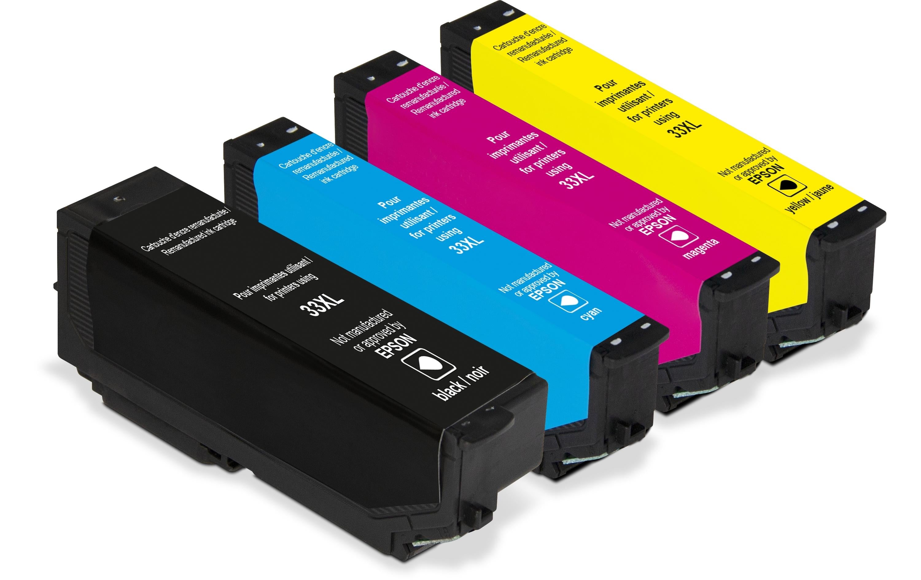 Generic ink 33XL Tintenpatronen-Multipack, Schwarz/Cyan/Magenta/Gelb (Kompatibel) – für Epson XP-530