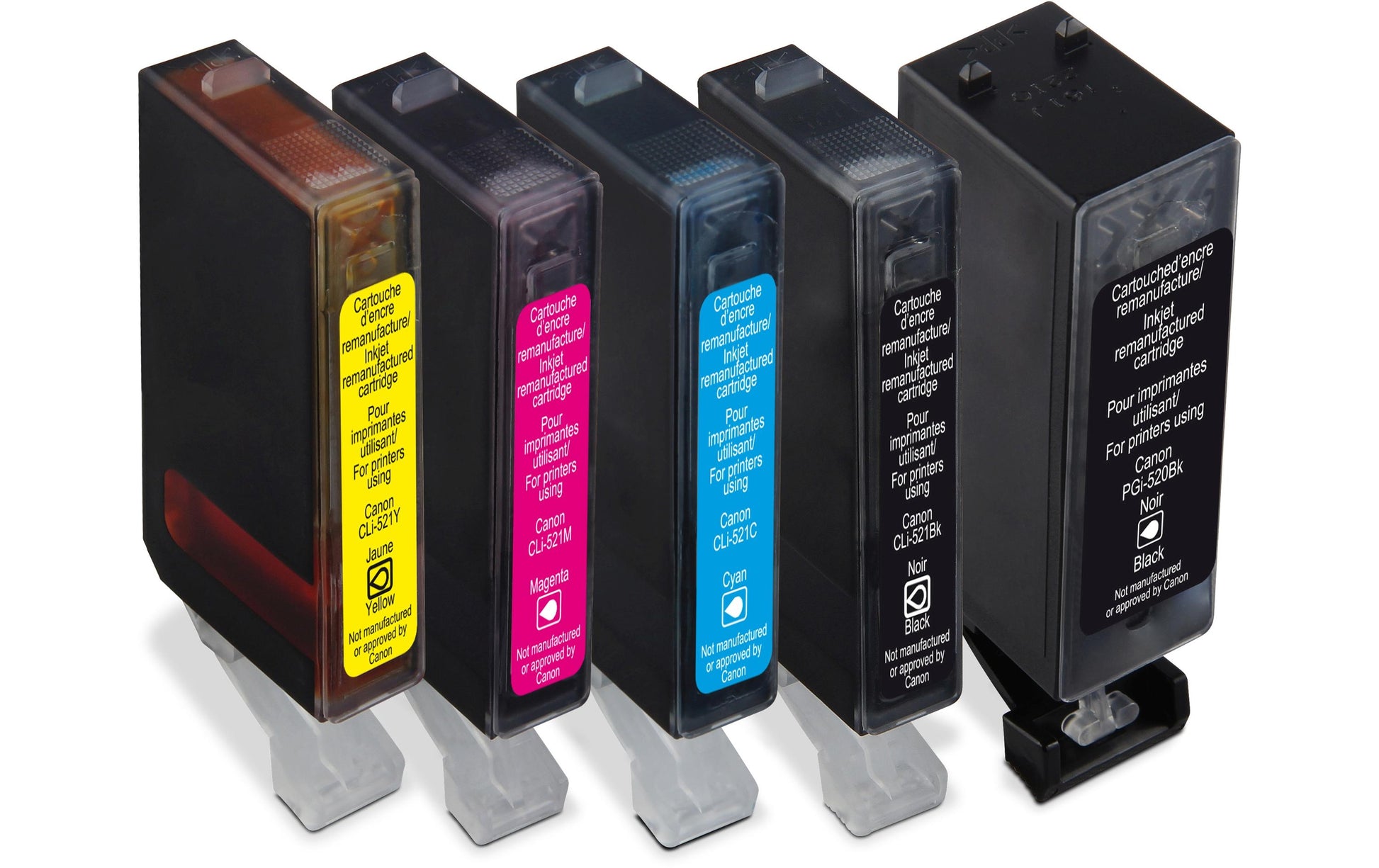 Generic ink PGI-520 Tintenpatronen-Multipack, Schwarz/Cyan/Magenta/Gelb (Kompatibel) – für Canon Pixma MP 550