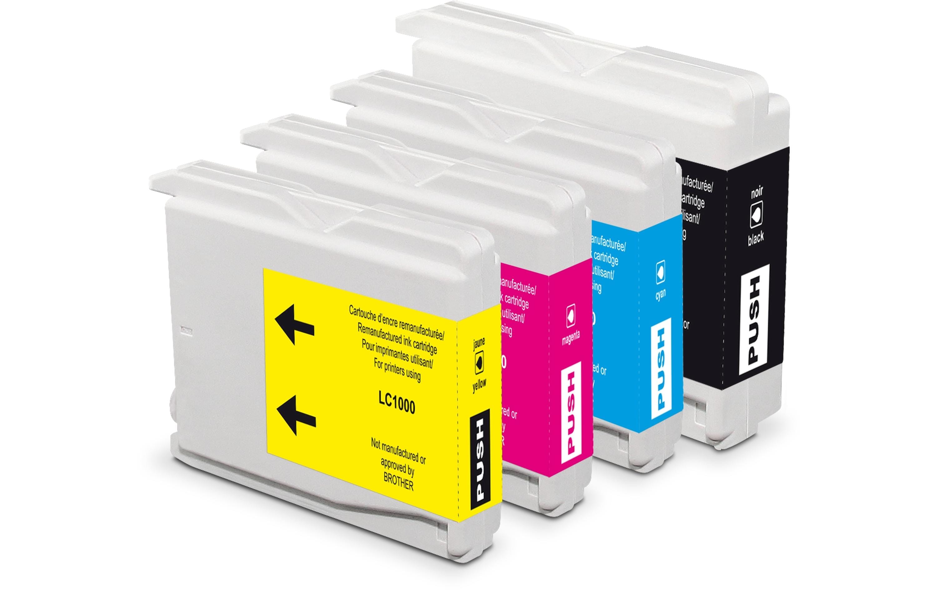 Generic ink LC1000 Tintenpatronen-Multipack, Schwarz/Cyan/Magenta/Gelb (Kompatibel) – für Brother DCP-330C