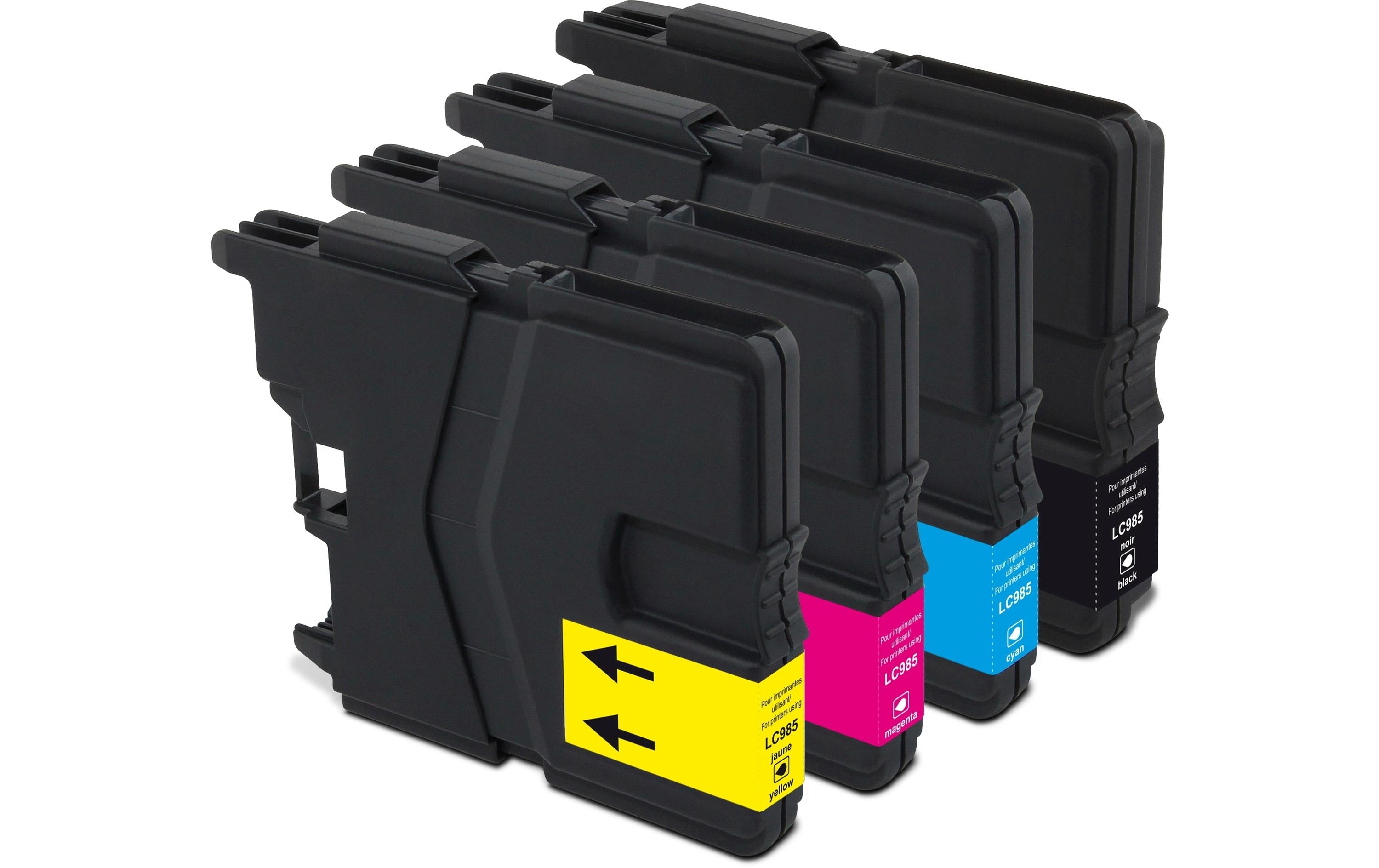 Generic ink LC985 Tintenpatronen-Multipack, Schwarz/Cyan/Magenta/Gelb (Kompatibel) – für Brother DCP-J125