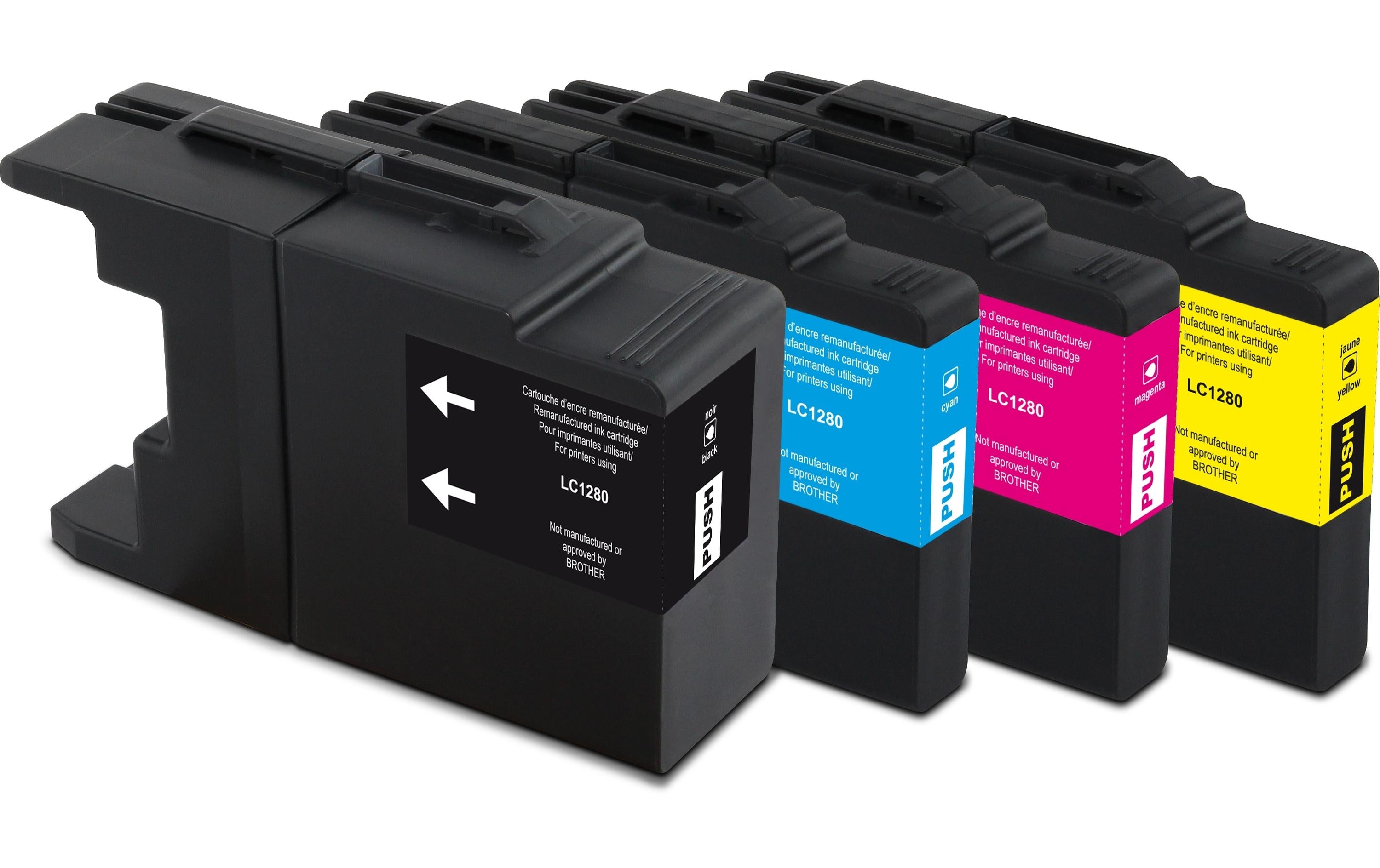 Generic ink GenericInk LC1280XL Tintenpatronen-Multipack, Schwarz/Cyan/Magenta/Gelb (Kompatibel) – für Brother MFC-J6910DW