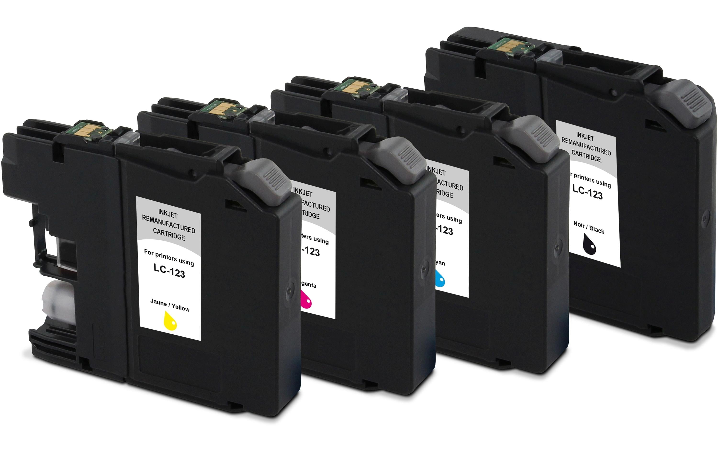Generic ink GenericInk LC123 Tintenpatronen-Multipack, Schwarz/Cyan/Magenta/Gelb (Kompatibel) – für Brother MFC-J 245