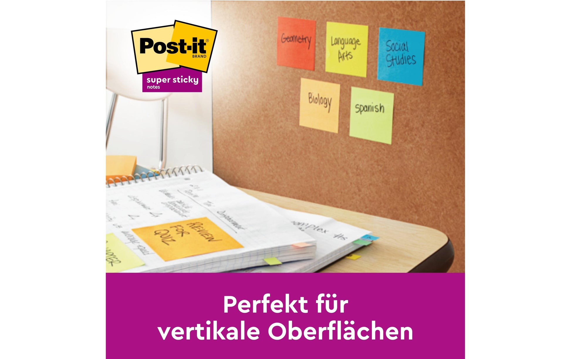 3M Post-it Haftnotizen Super Sticky – 76×76 mm – sortiert, 16×90 Blatt, PEFC