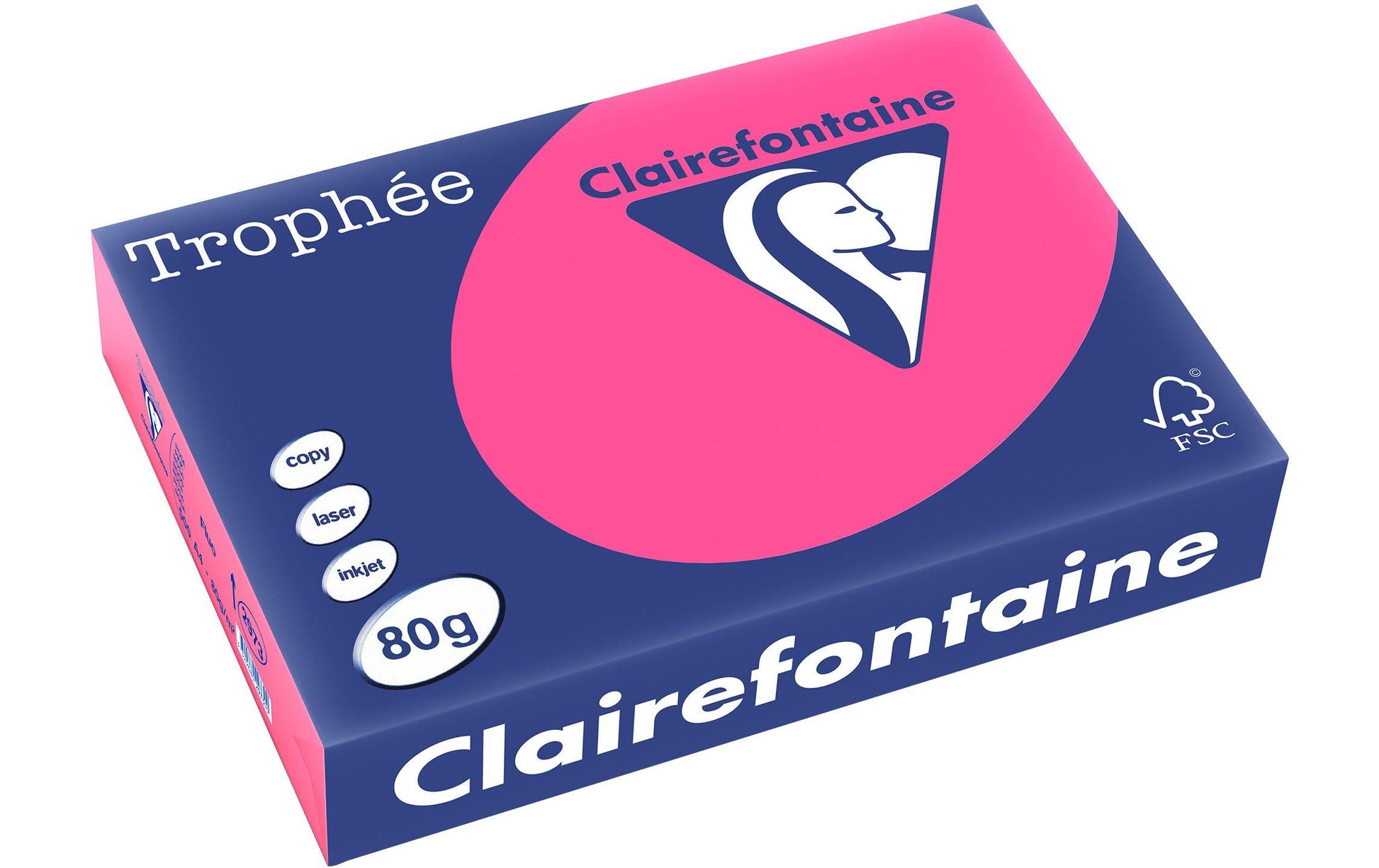 Clairefontaine Kopierpapier – A4, 80 g/m², Neonrosa – für Drucker und Kopierer – FSC, EU Ecolabel – 500 Blatt