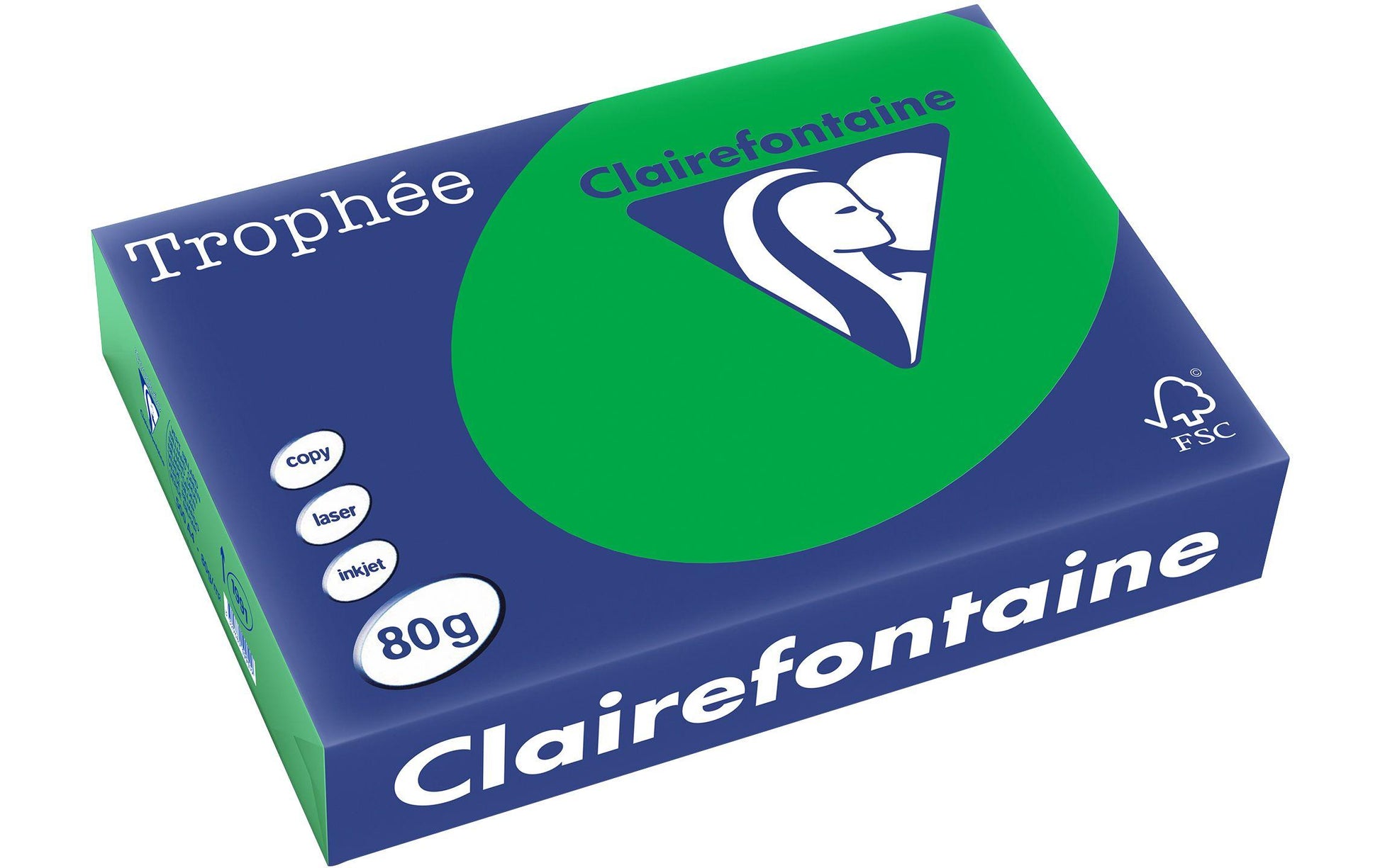 Clairefontaine Kopierpapier – A4, 80 g/m², Billardgrün – für Inkjet/Laser/Kopierer – FSC – 500 Blatt