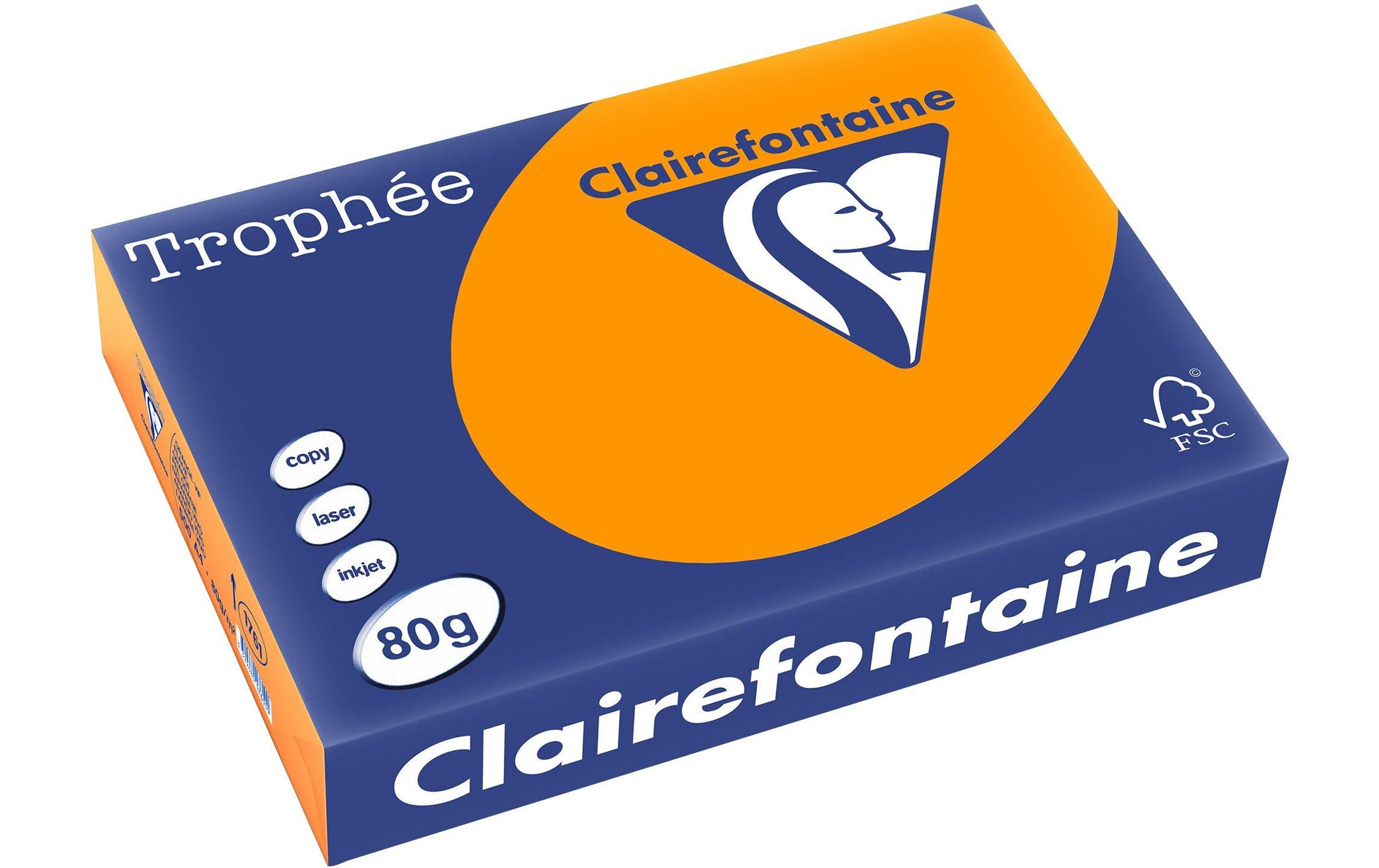 Clairefontaine Kopierpapier – A4, 80 g/m², Orange – für Inkjet/Laser/Kopierer – FSC, EU Ecolabel – 500 Blatt