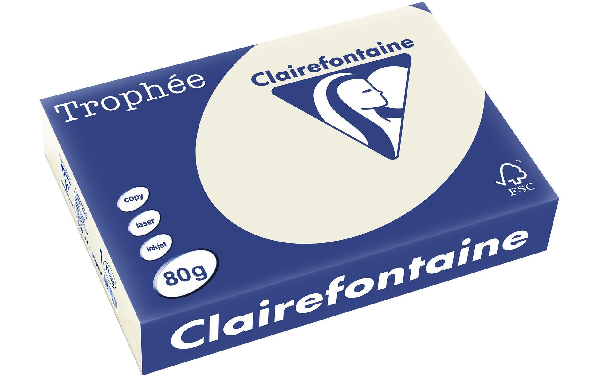 Clairefontaine Kopierpapier – A4, 80 g/m², Grau – für Inkjet, Laser, Kopierer – FSC, EU Ecolabel – 500 Blatt
