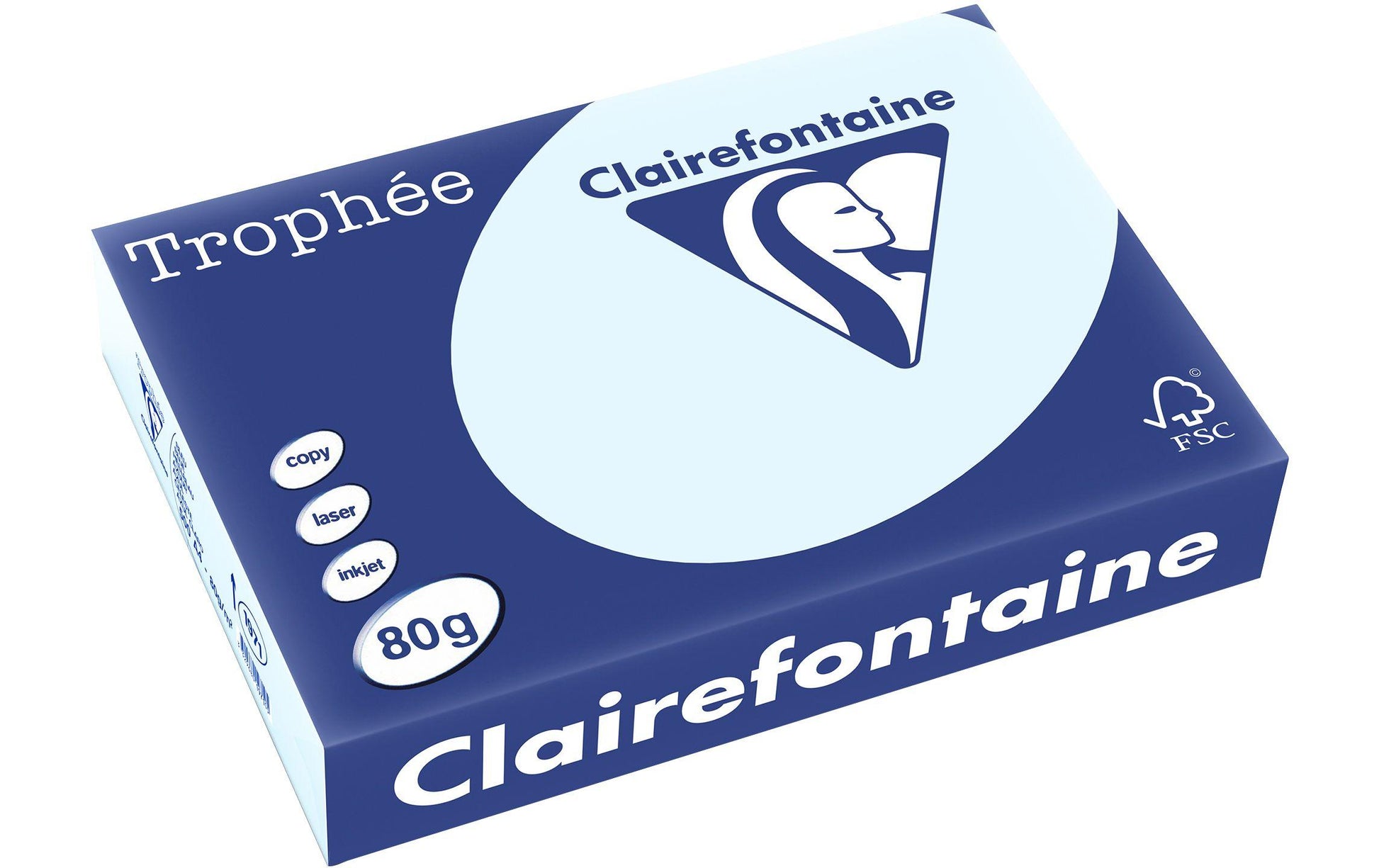 Clairefontaine Kopierpapier – A4, 80 g/m², Hellblau – für Inkjet/Laser/Kopierer – FSC, EU Ecolabel – 500 Blatt