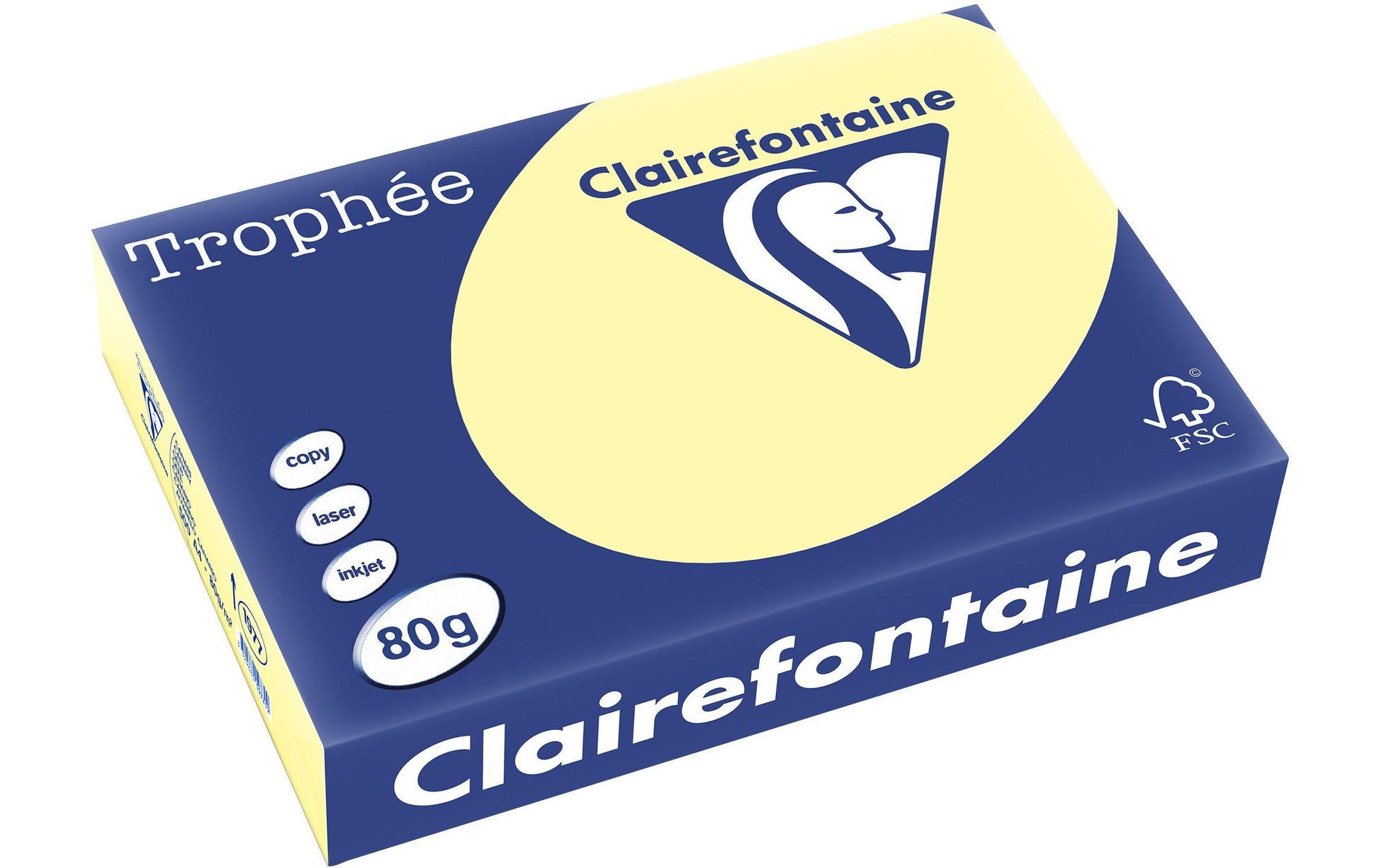 Clairefontaine Kopierpapier – A4, 80 g/m², Gelb – für Inkjet/Laser/Kopierer – FSC, EU Ecolabel – 500 Blatt