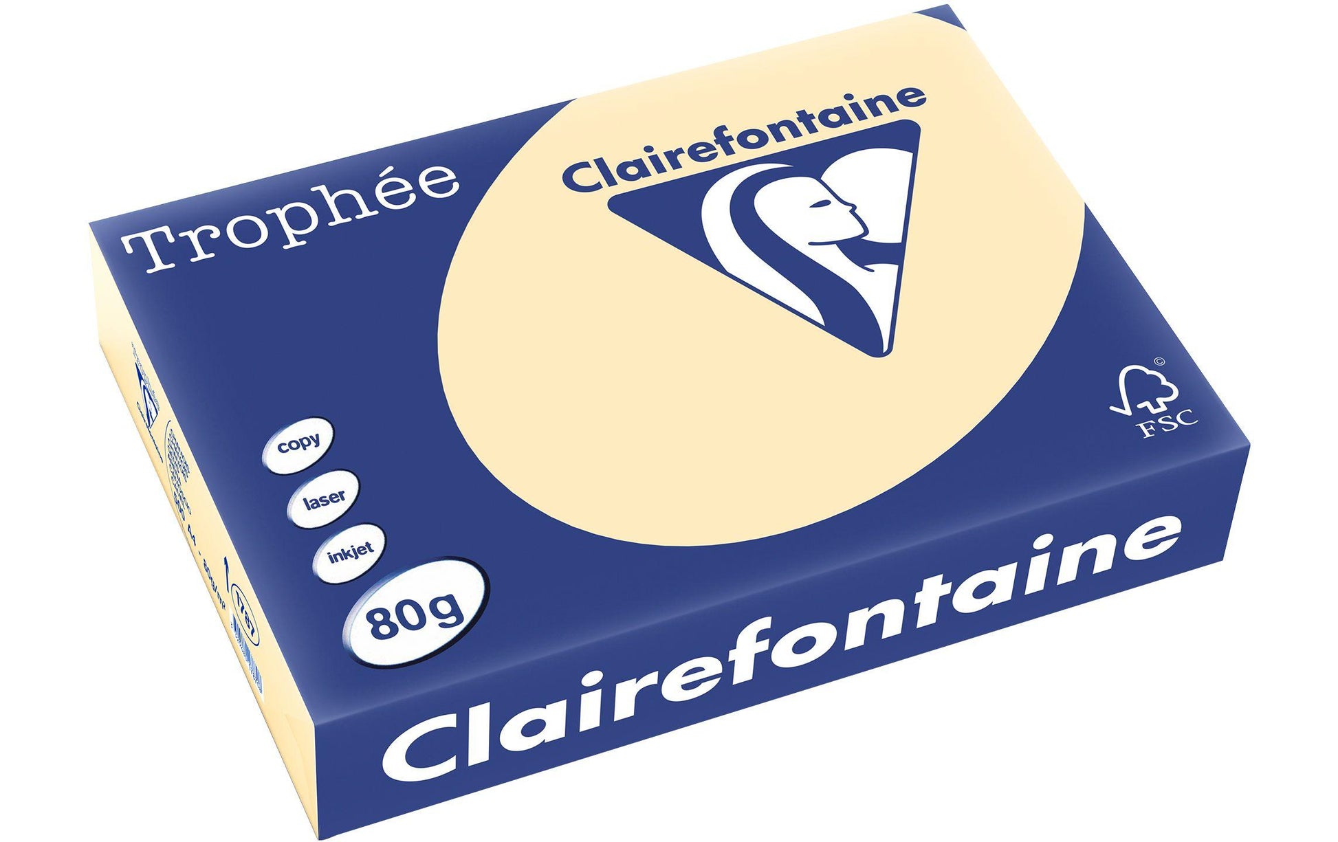 Clairefontaine Kopierpapier – A4, 80 g/m², Chamois – für Inkjet/Laser/Kopierer – FSC, EU Ecolabel – 500 Blatt