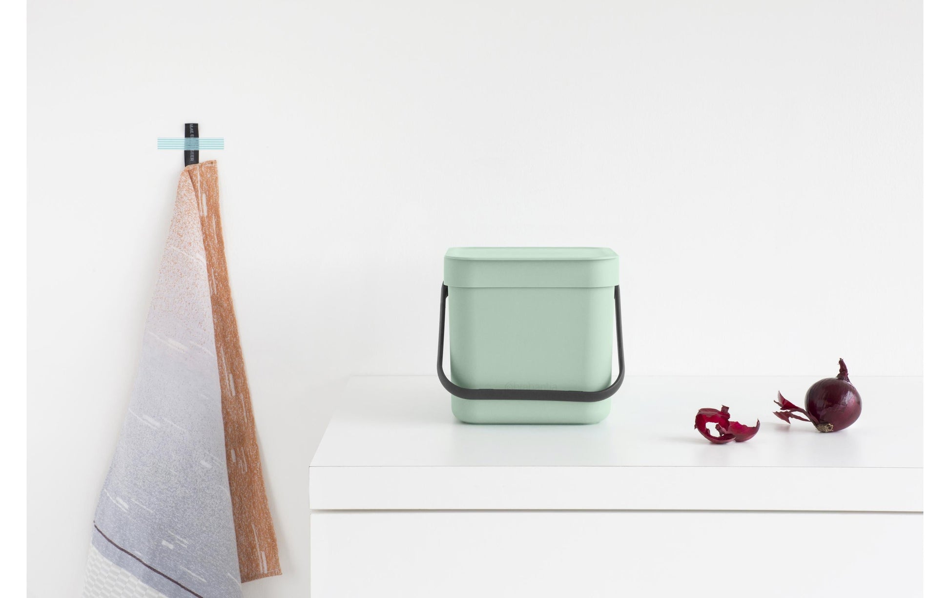 Brabantia Komposteimer Sort & Go – 3 l – Kunststoff, rechteckig – hellgrün