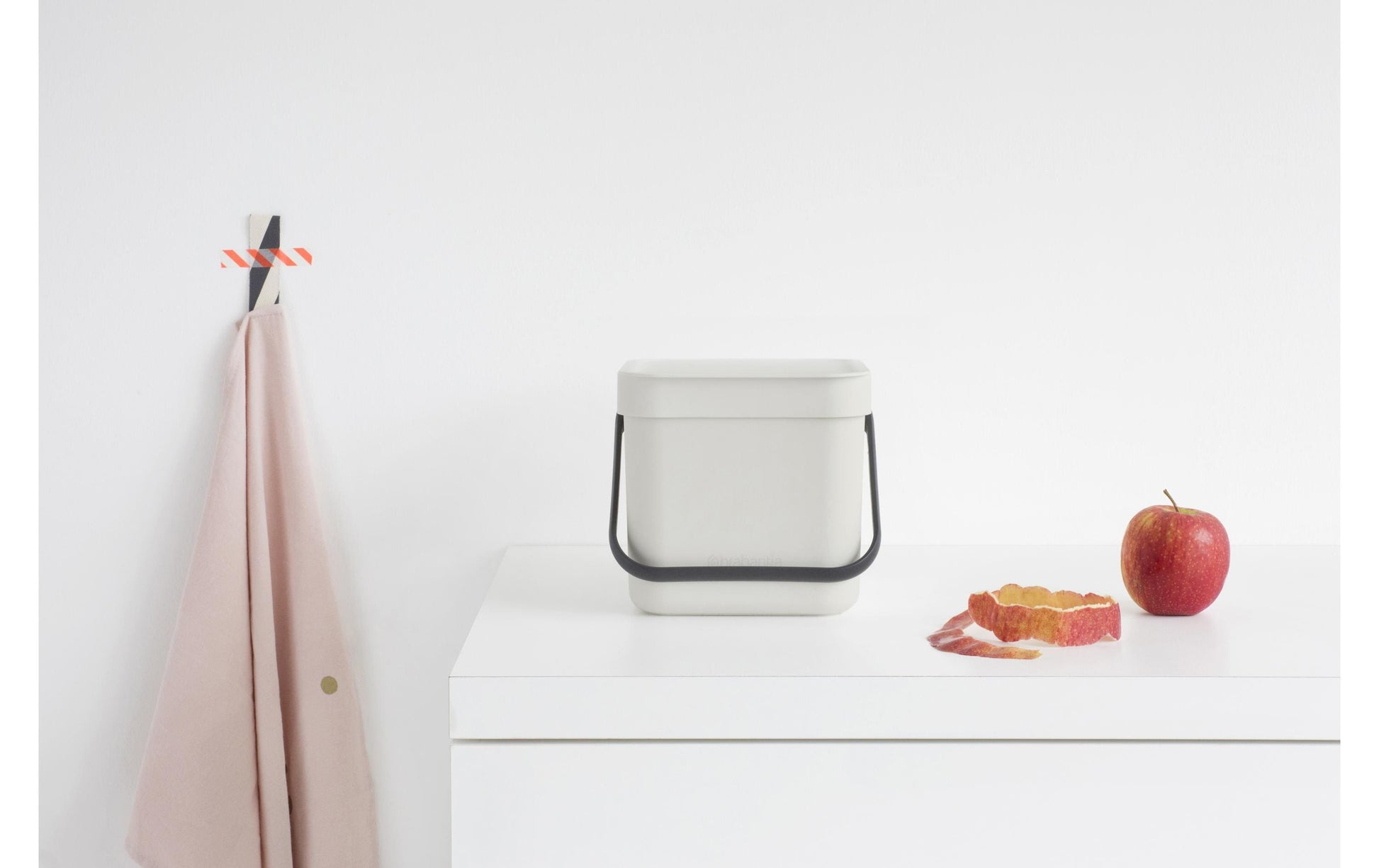 Brabantia Komposteimer – 3 l – Kunststoff, rechteckig – hellgrau