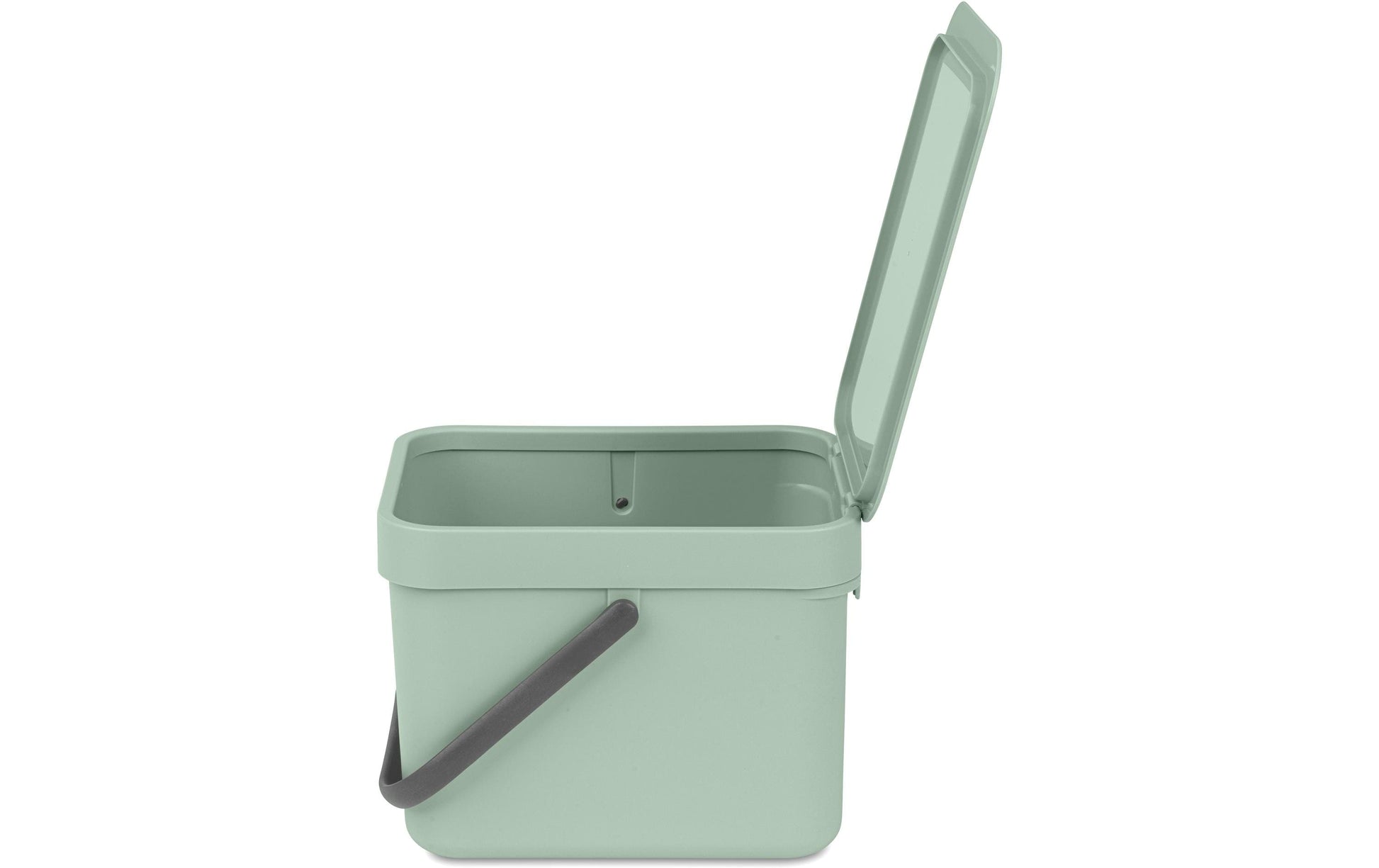 Brabantia Tisch-Abfallbehälter – 6 L – mit Deckel – Kunststoff, Hellgrün – B × H × T 245 × 181 × 200 mm