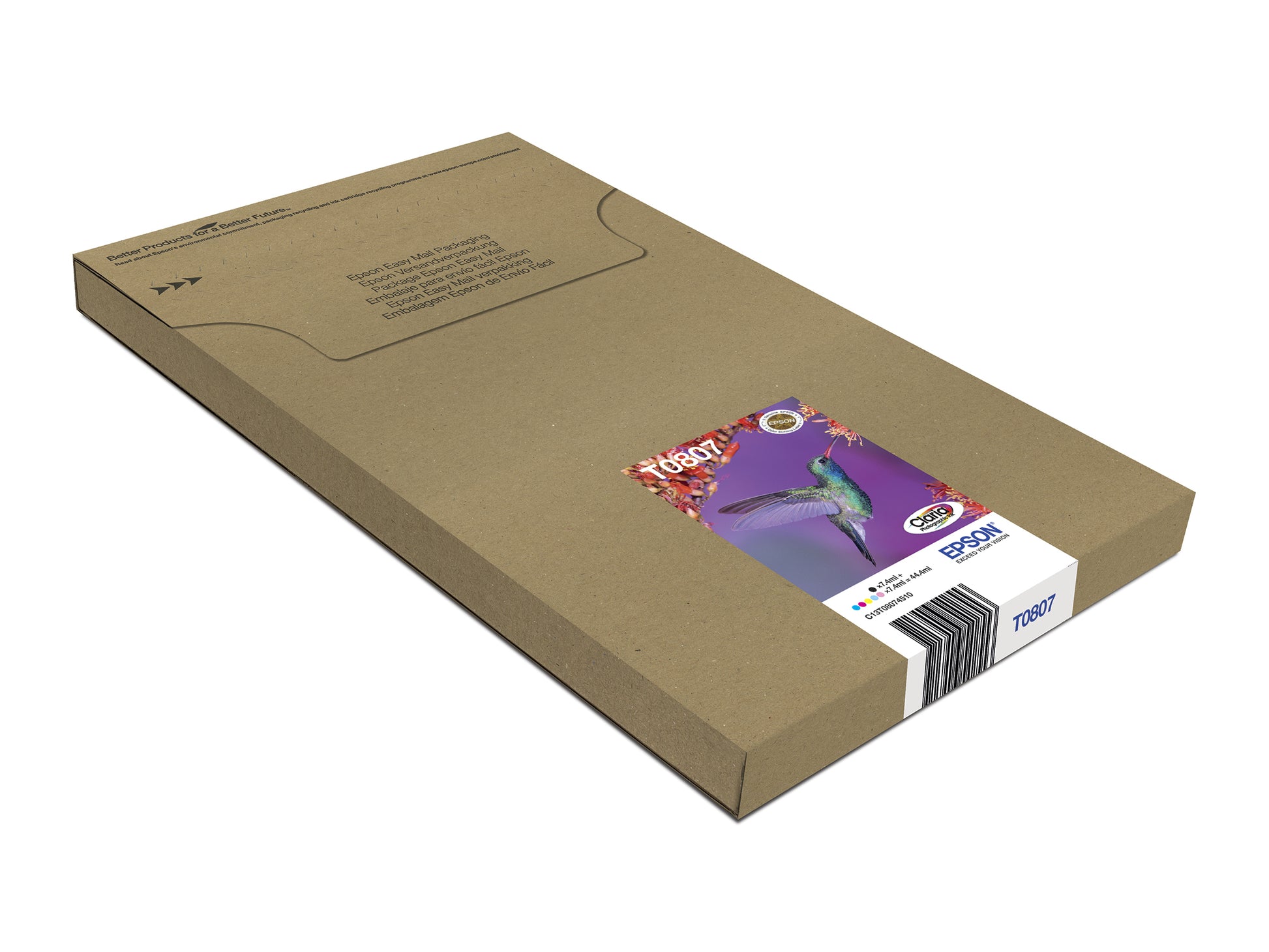 Epson T0807 Tintenpatronen-Multipack, Schwarz/Cyan/Magenta/Gelb (Original)