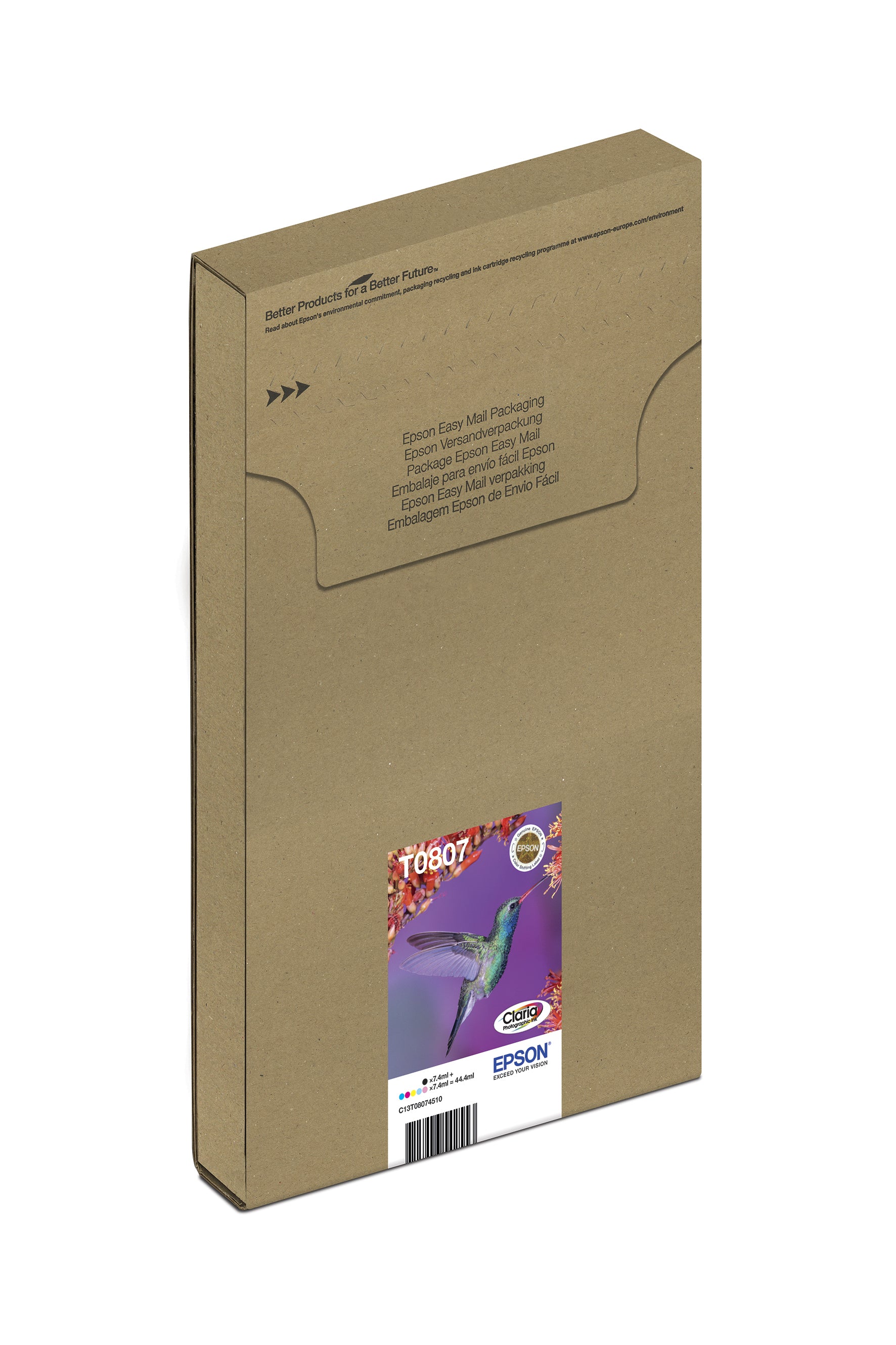 Epson T0807 Tintenpatronen-Multipack, Schwarz/Cyan/Magenta/Gelb (Original)