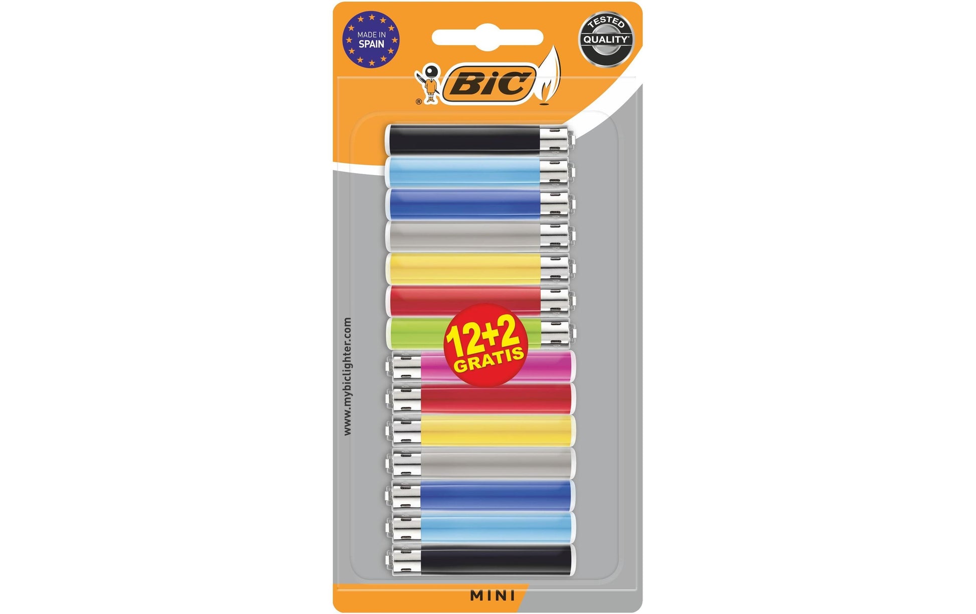 BIC Einweg-Feuerzeuge J25 Mini – Mehrfarbig – Kunststoff