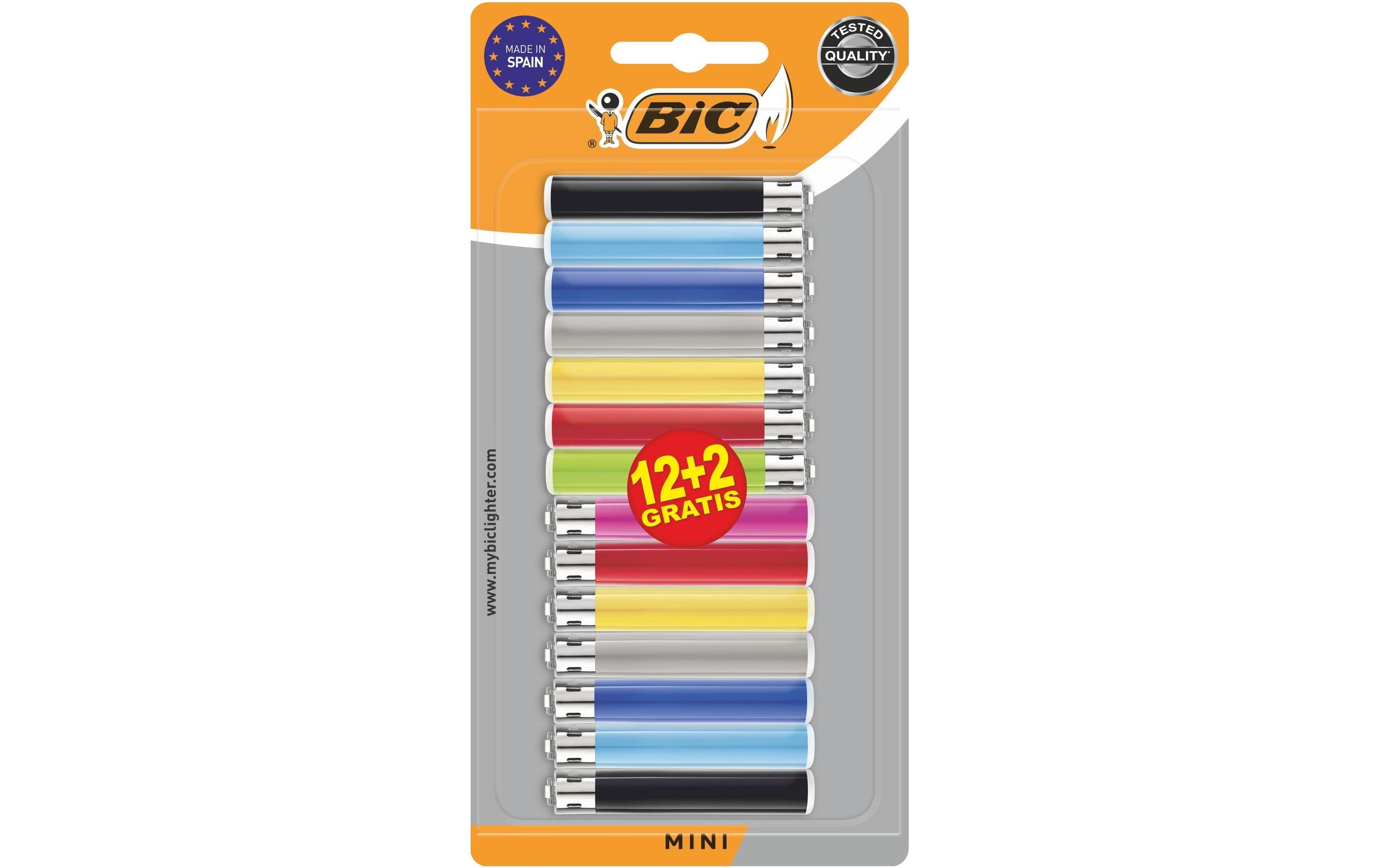 BIC Einweg-Feuerzeuge J25 Mini – Mehrfarbig – Kunststoff