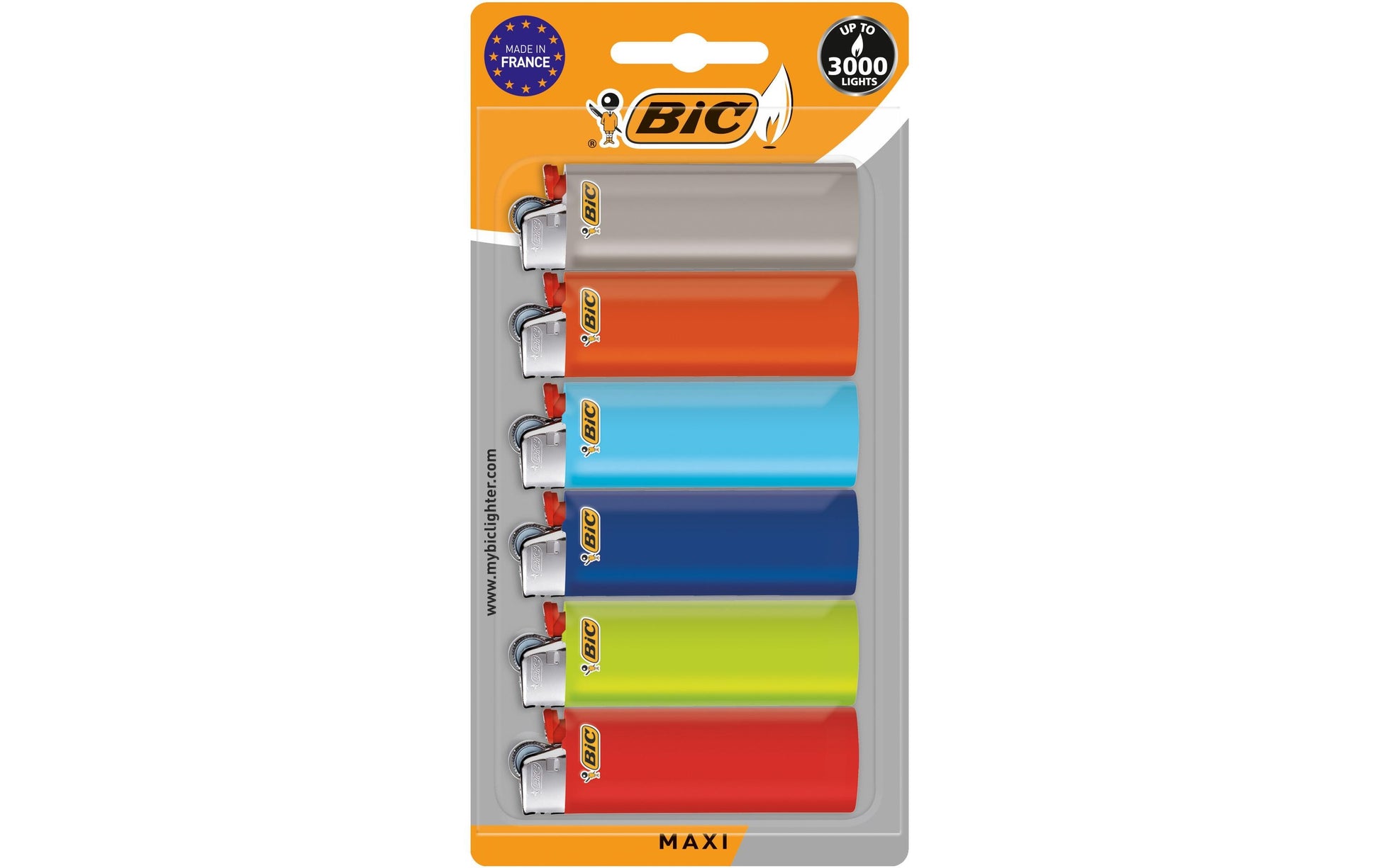 BIC Feuerzeug J26 Maxi – mehrfarbig, Kunststoff