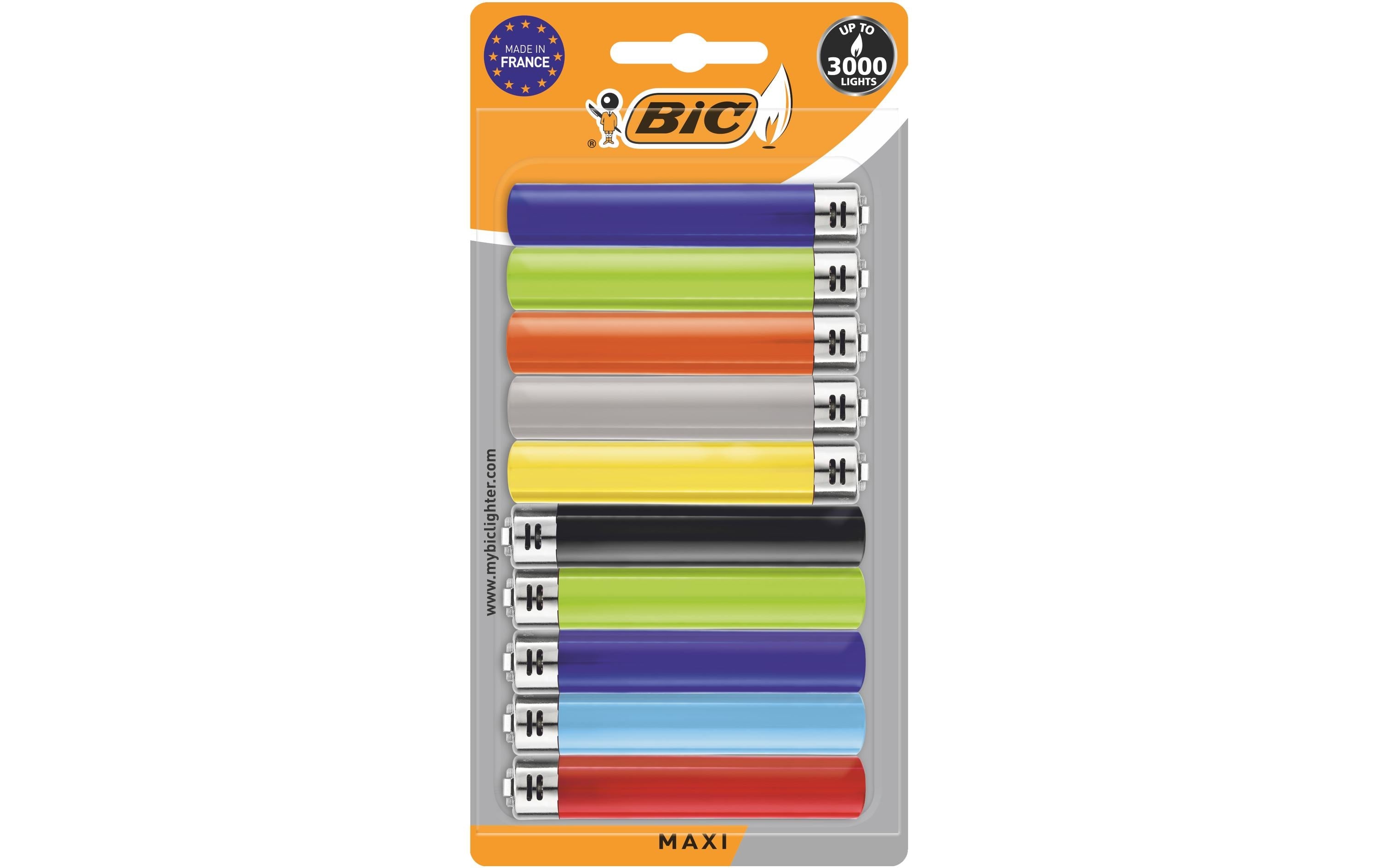 BIC Einweg-Feuerzeuge J26 Maxi – mehrfarbig – Kunststoff – 10 Stk