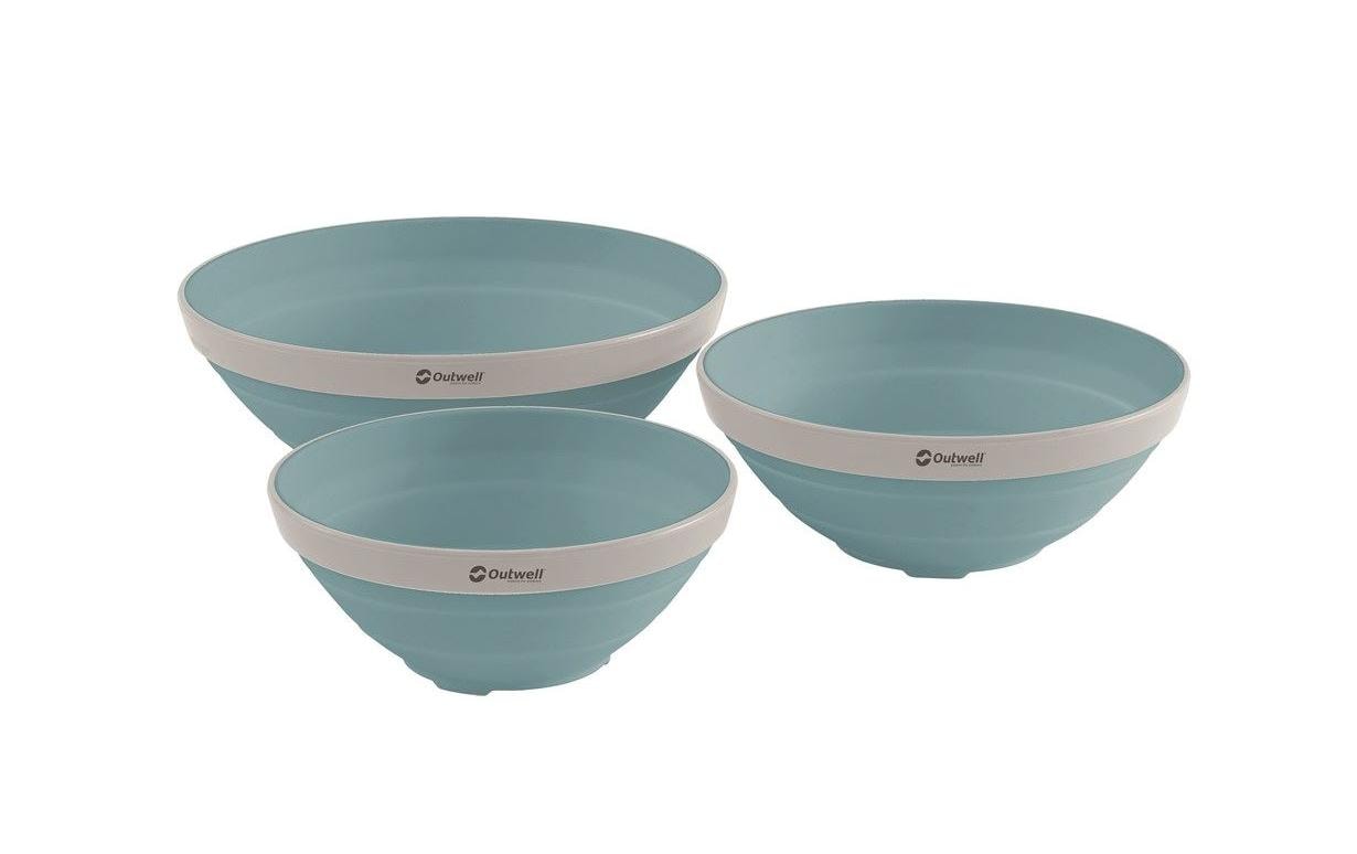Outwell Collaps Schüssel – 3er Set, Kunststoff (TPE), Blau, zusammenklappbar