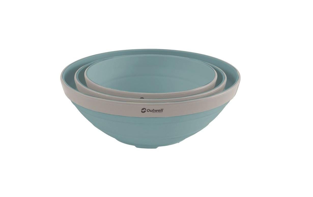 Outwell Collaps Schüssel – 3er Set, Kunststoff (TPE), Blau, zusammenklappbar