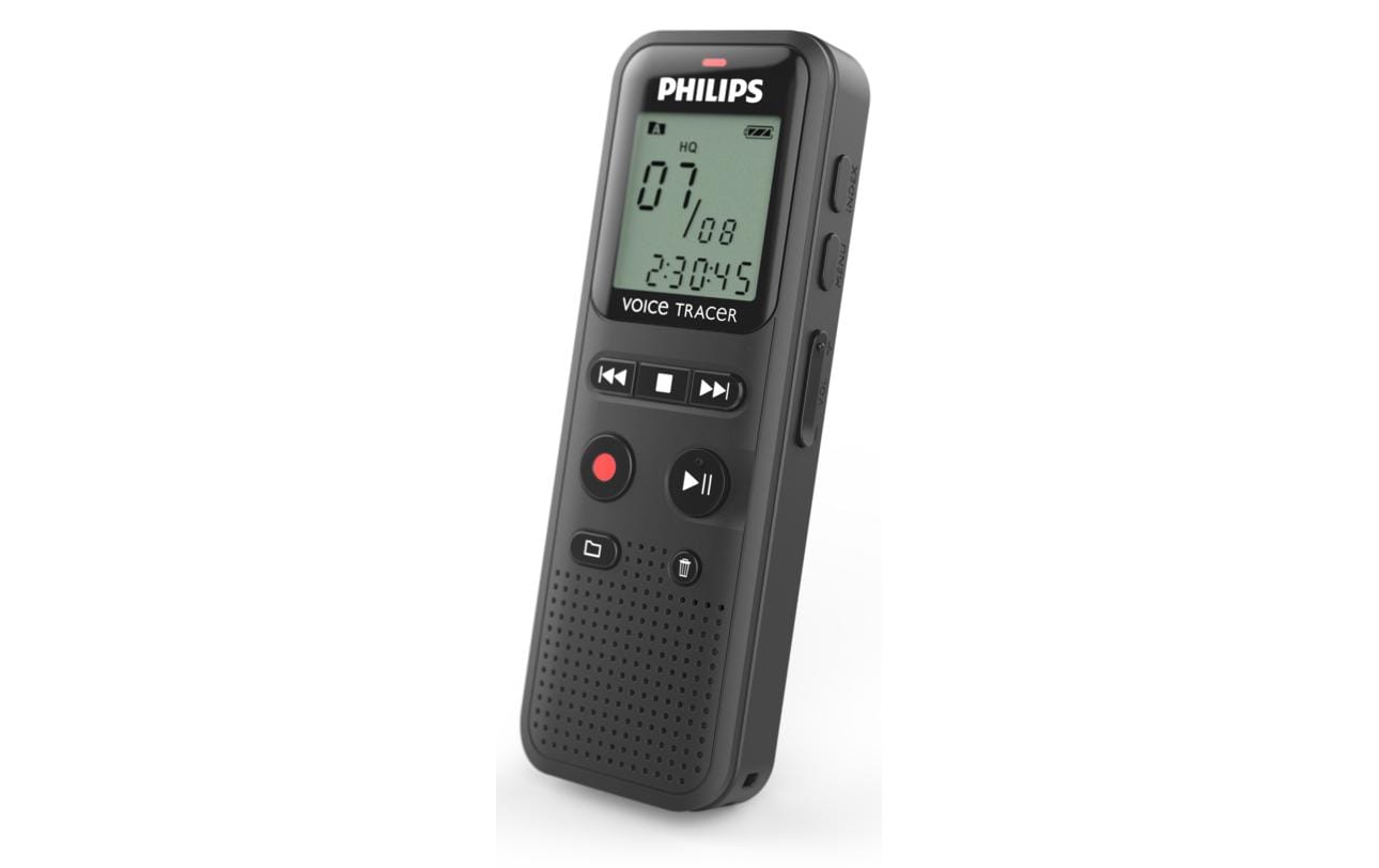 Philips VoiceTracer DVT1160 – Digitales Diktiergerät – 8 GB, 44 h – Schwarz