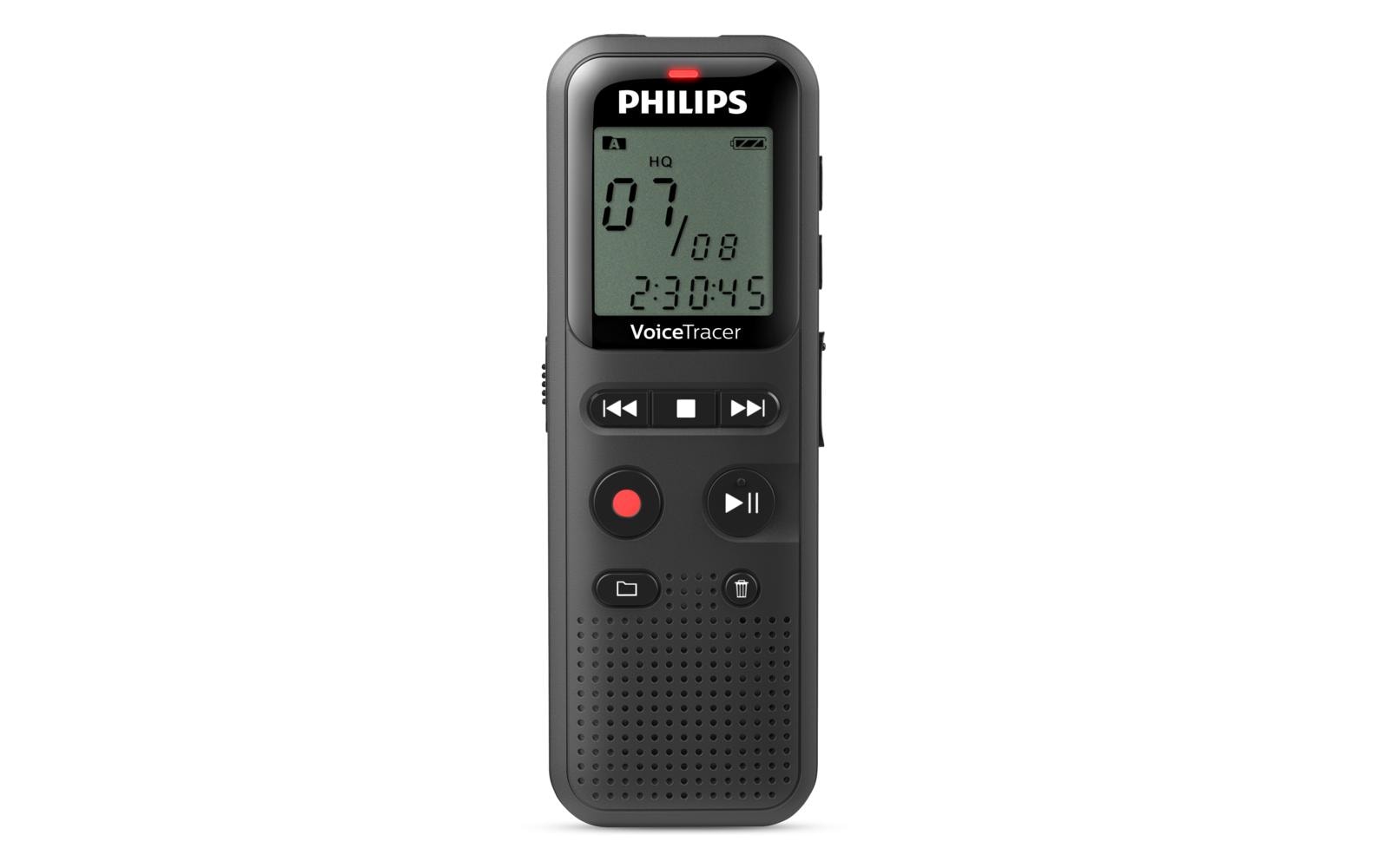 Philips VoiceTracer DVT1160 – Digitales Diktiergerät – 8 GB, 44 h – Schwarz