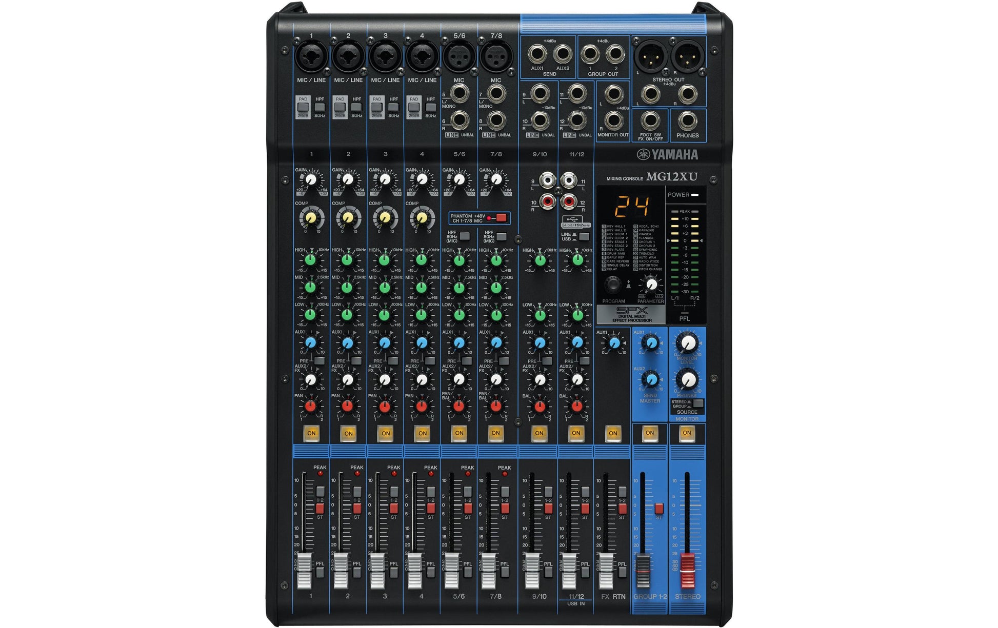 Yamaha MG12XU – 12-Kanal Mischpult, 24 Bit, 192 kHz, USB