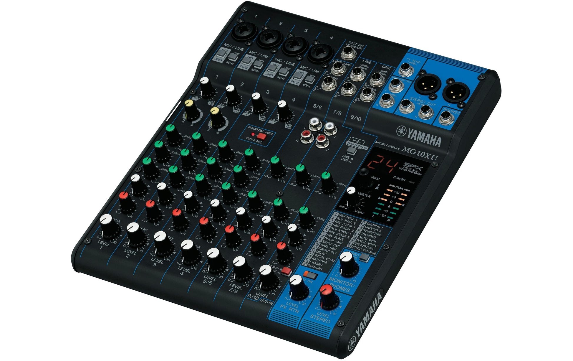 Yamaha MG10XU – 10-Kanal Mixer, USB-Audio, integrierte Effektsektion, Schwarz