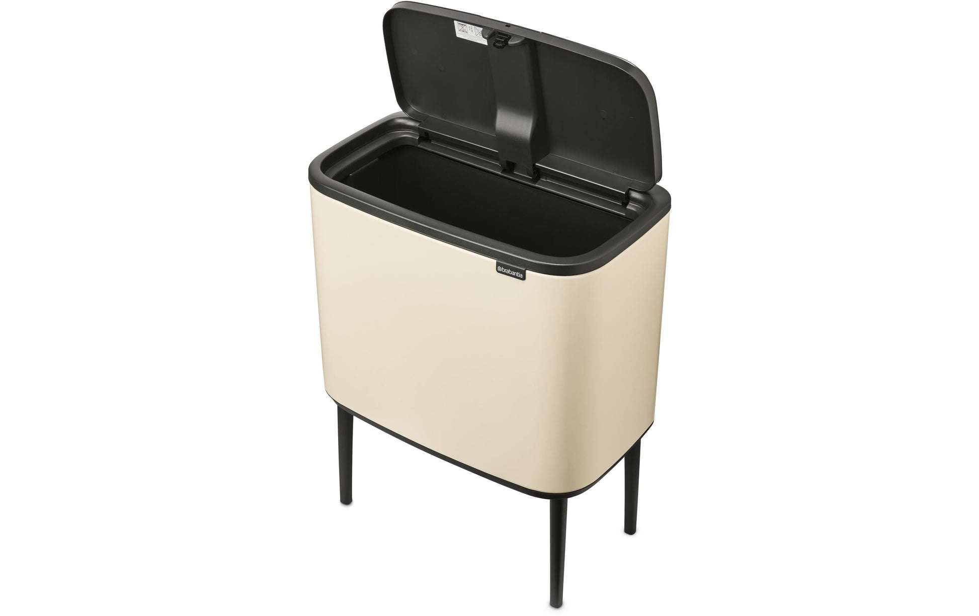 Brabantia Bo Touch Bin Soft Papierkorb – 36 l – mit Deckel, Kunststoff, Beige – B × H × T 540 × 680 × 312 mm