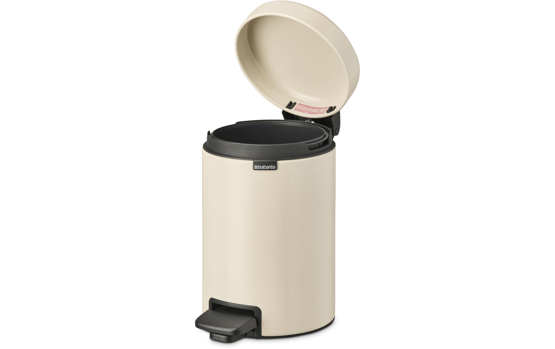 Brabantia NewIcon Treteimer – 3 l – Edelstahl, rund – Anti-Rutsch-Basis