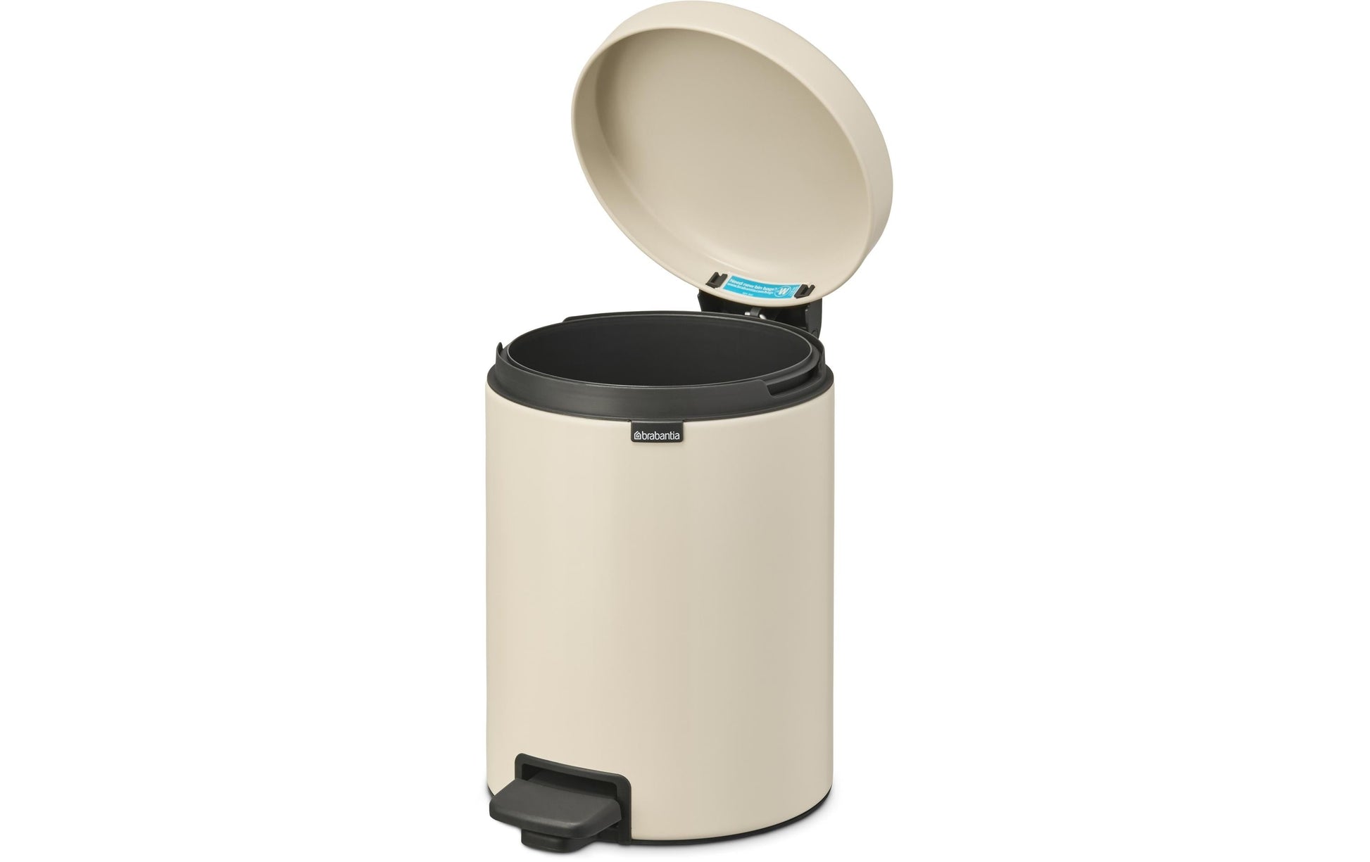 Brabantia NewIcon Treteimer – 5 l – Edelstahl, Rund – Beige