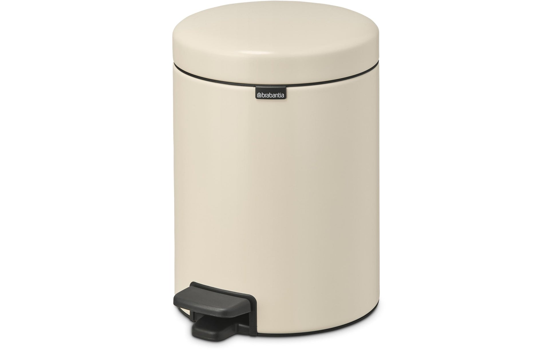 Brabantia NewIcon Treteimer – 5 l – Edelstahl, Rund – Beige