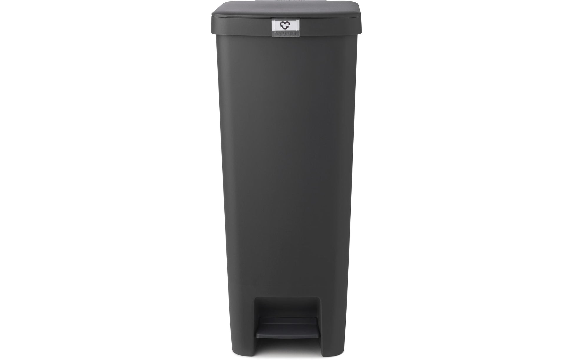 Brabantia StepUp Papierkorb – 40 l – Kunststoff, Dunkelgrau – B × H × T 352 × 666 × 280 mm