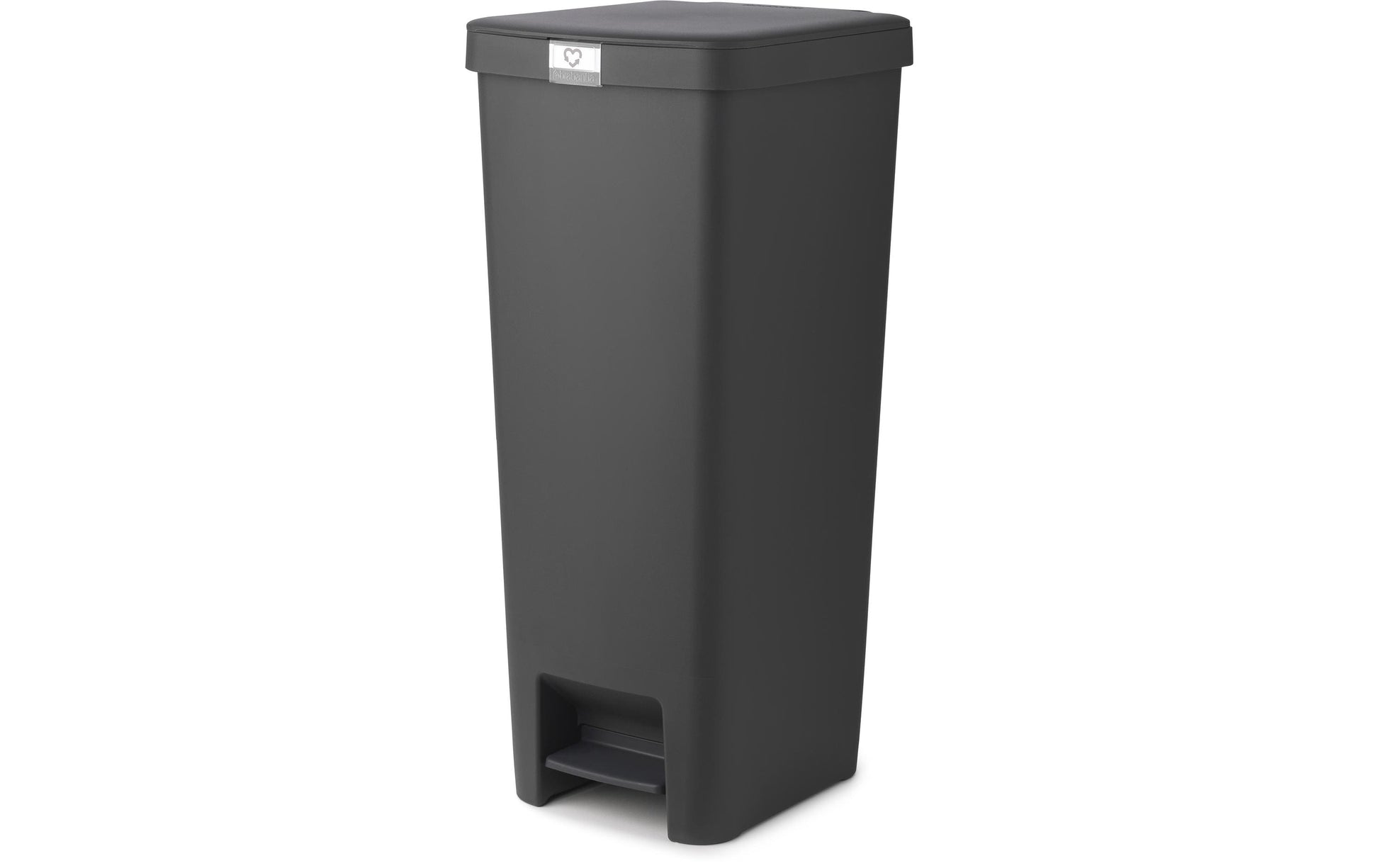 Brabantia StepUp Papierkorb – 40 l – Kunststoff, Dunkelgrau – B × H × T 352 × 666 × 280 mm