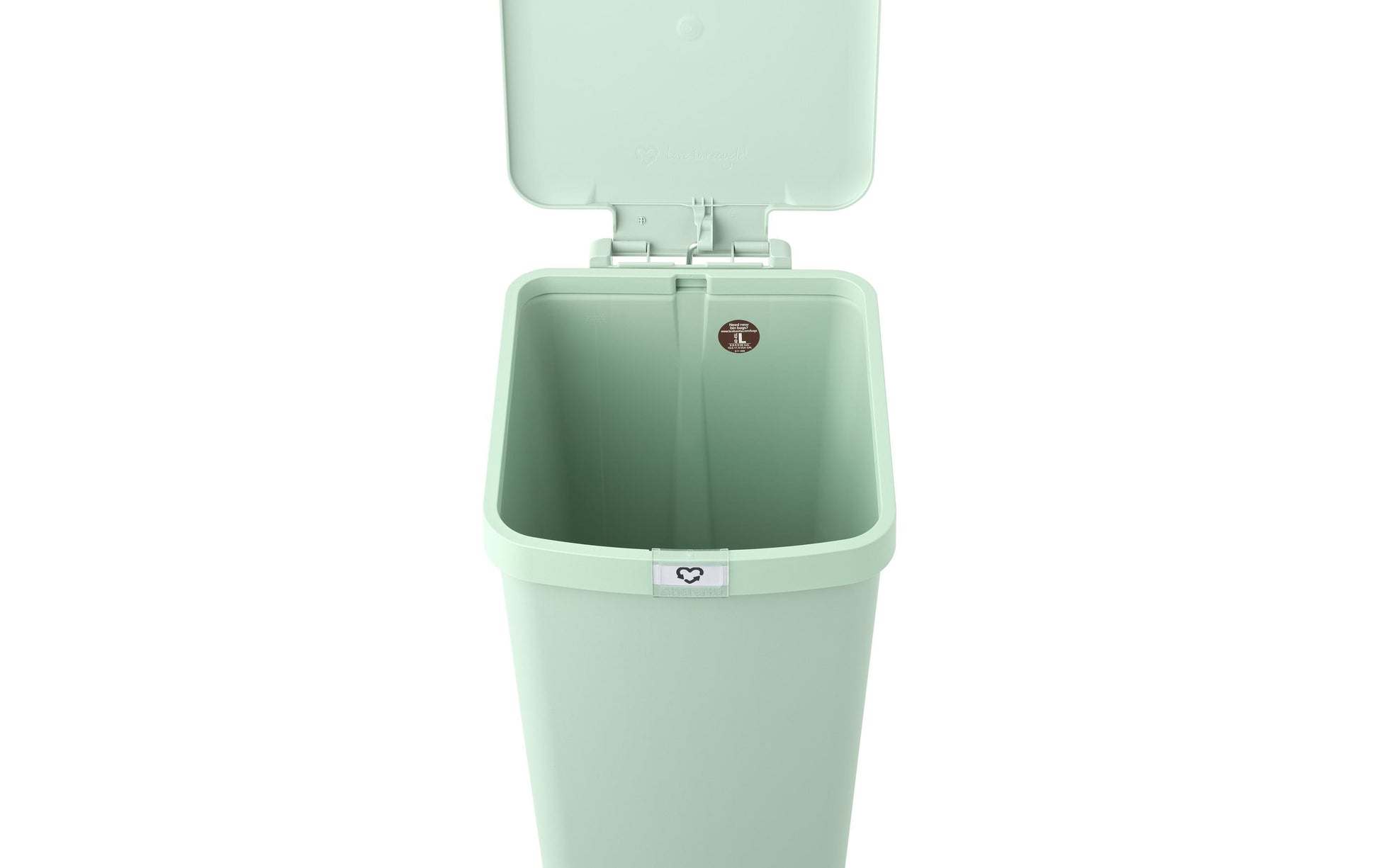 Brabantia Abfallcontainer – 40 l – mit Deckel – Kunststoff, Hellgrün – B × H × T 352 × 666 × 280 mm