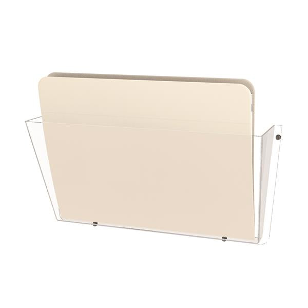 Deflecto DocuPocket Wandprospekthalter – für A4, transparent, Polyester, B 368,3 × H 165,1 × T 76,2 mm