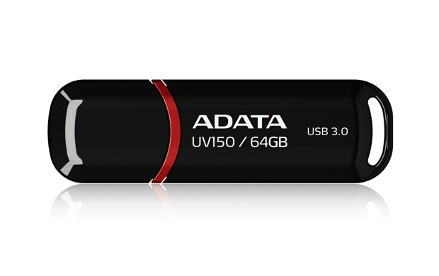 ADATA DashDrive UV150 – 64 GB, USB 3.2 Gen 1 (USB Typ-A), Kappe, Schwarz