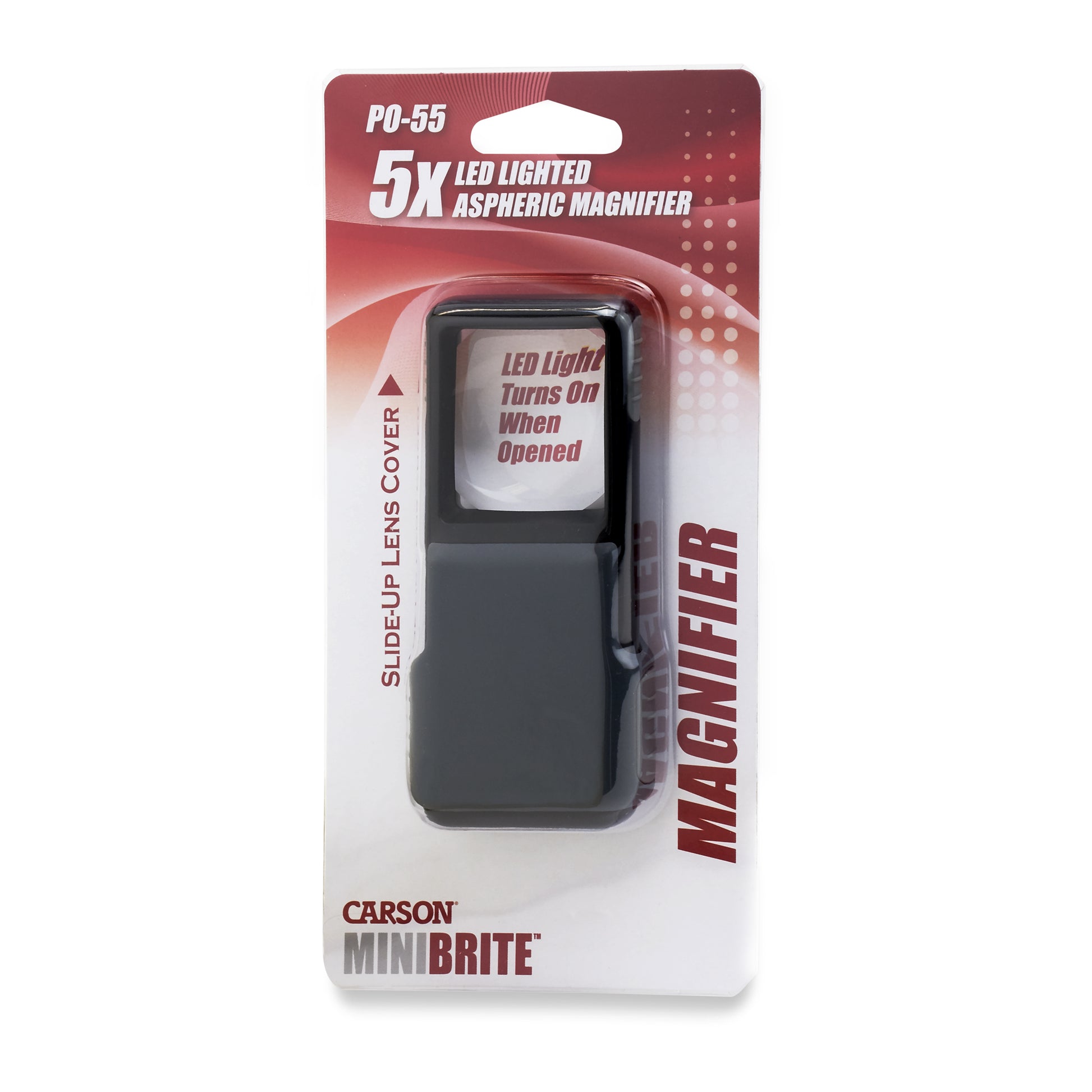 Carson MiniBrite – Leuchtlupe – 5× – mit LED – grau – 51 × 114 × 15 mm