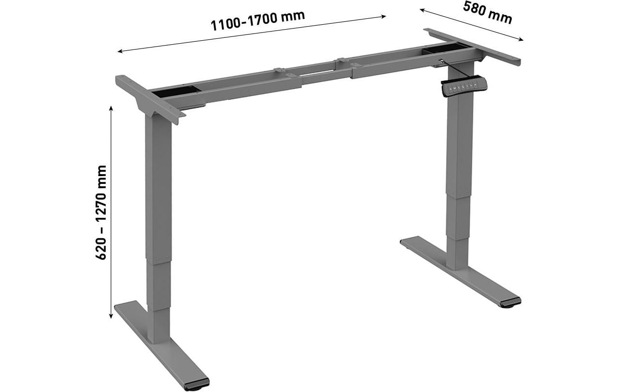 Contini Stehtisch – 170 × 127 cm – dunkelgrau – höhenverstellbar