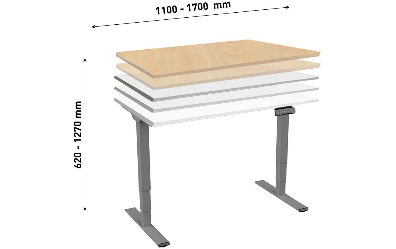 Contini Stehtisch – 170 × 127 cm – dunkelgrau – höhenverstellbar