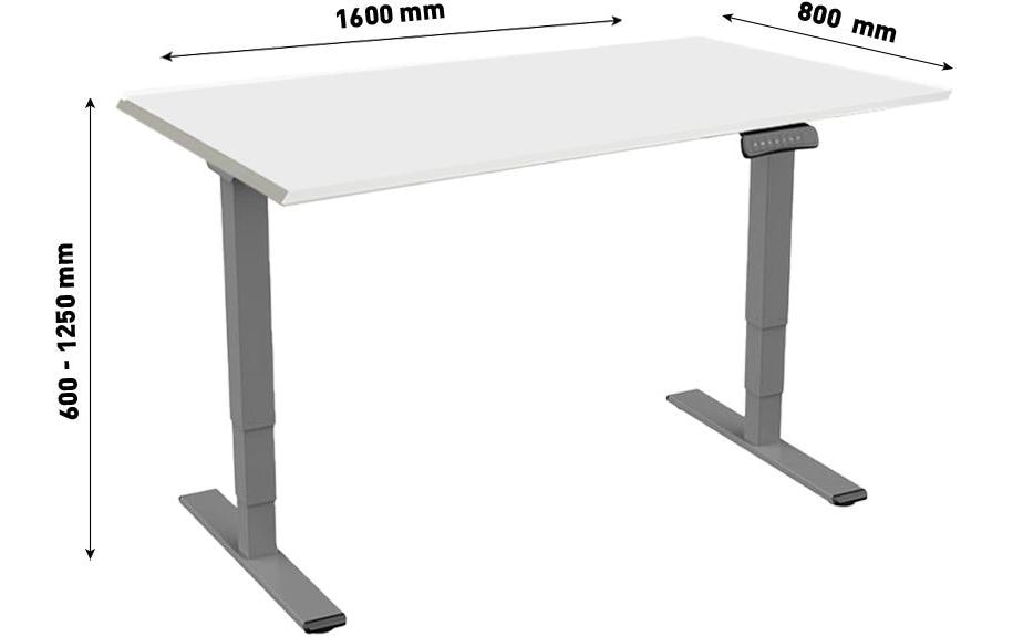 Contini Stehtisch – 160 × 80 × 170 cm – dunkelgrau – höhenverstellbar
