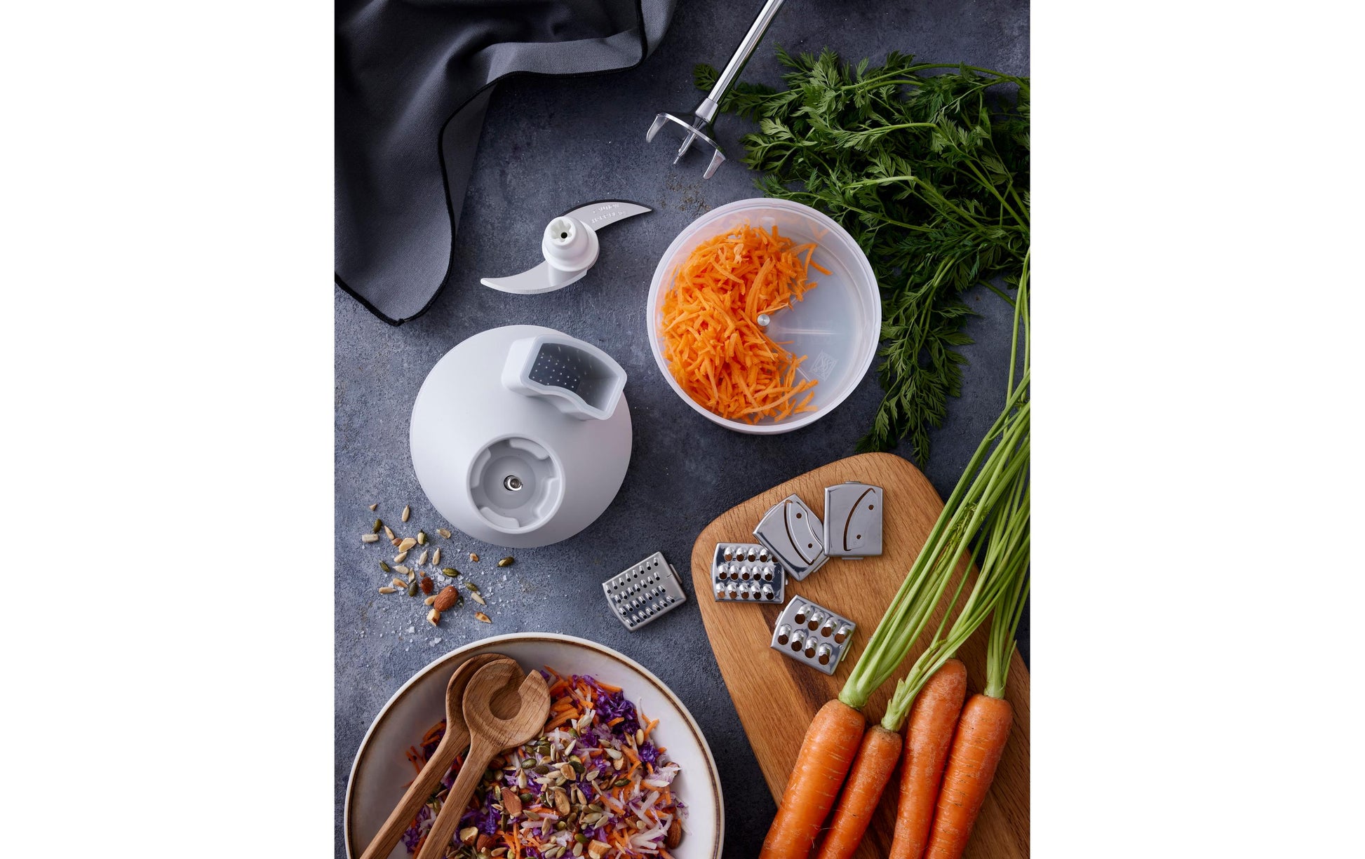 Bamix Stabmixer-Aufsatz SliceSy – für Stabmixer, Kunststoff, Grau