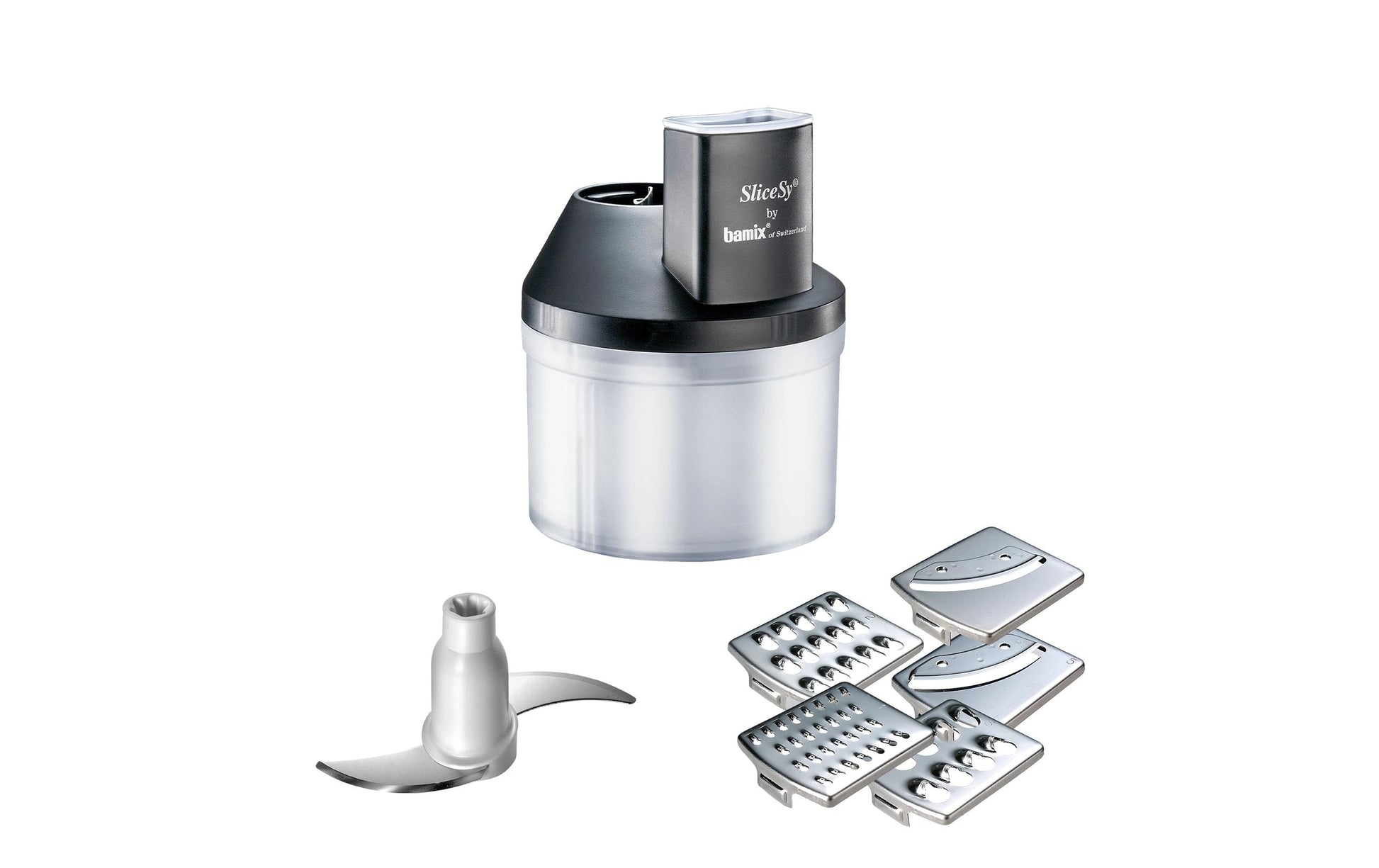 Bamix Stabmixer-Aufsatz Zerkleinerer SliceSy – für Stabmixer, Kunststoff, Schwarz