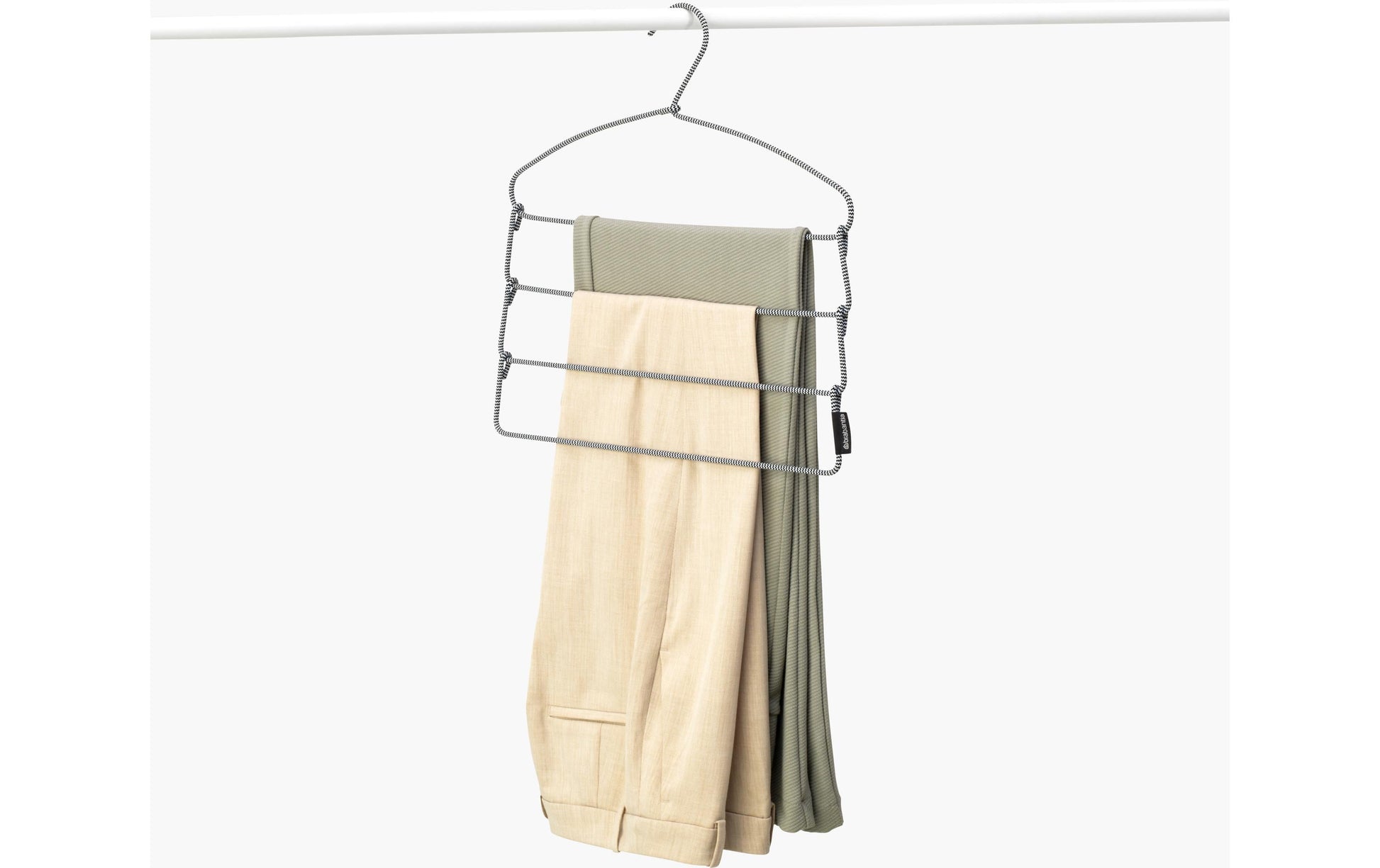 Brabantia Hosenbügel 4 Aufhänger – Kunststoff – Weiss/Schwarz – 15 × 425 × 415 mm