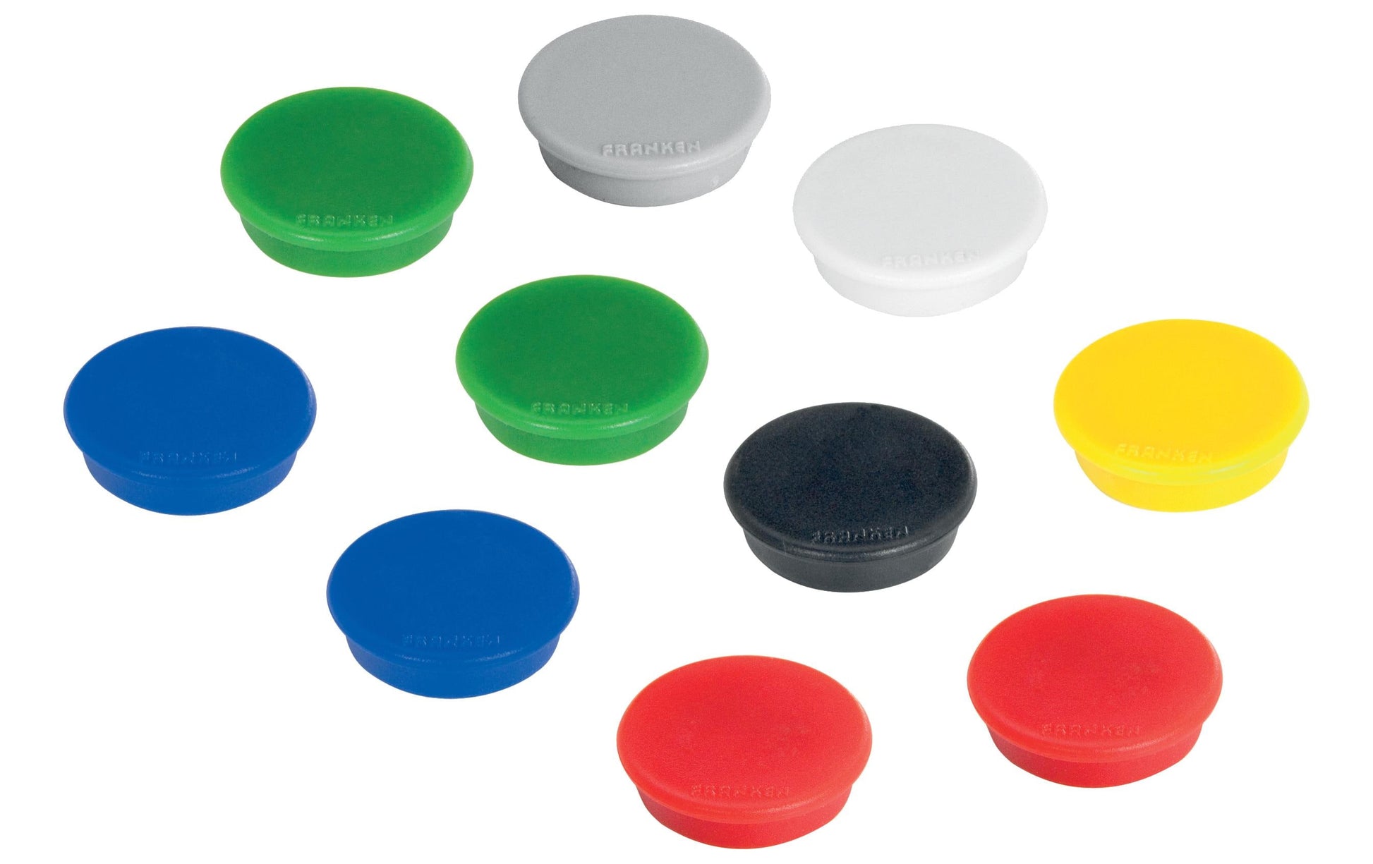 Franken Tafelmagnete – Ø 32 mm – 10 Stk. – mehrfarbig