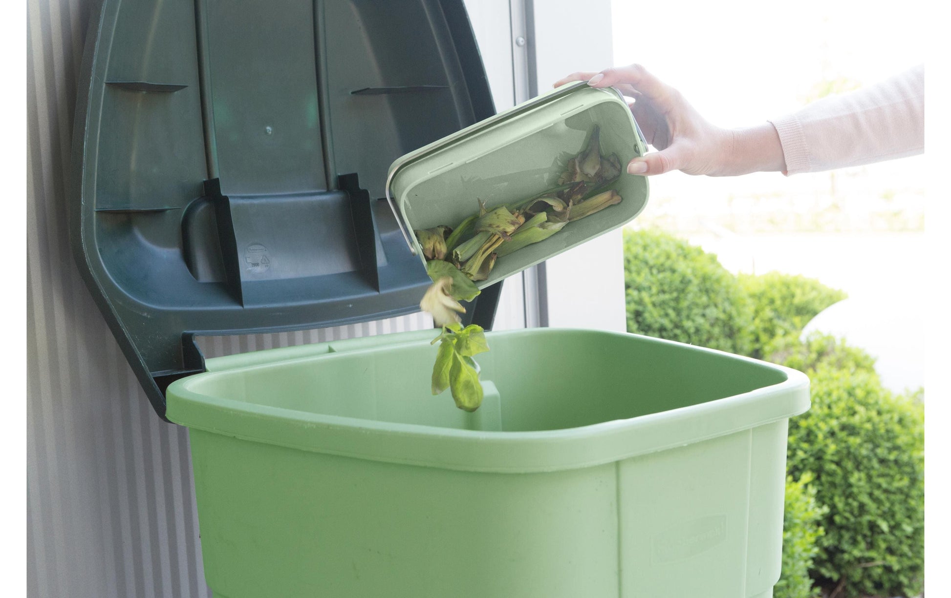 Brabantia Komposteimer Jade – 1,8 l – Kunststoff, rechteckig – Hellgrün